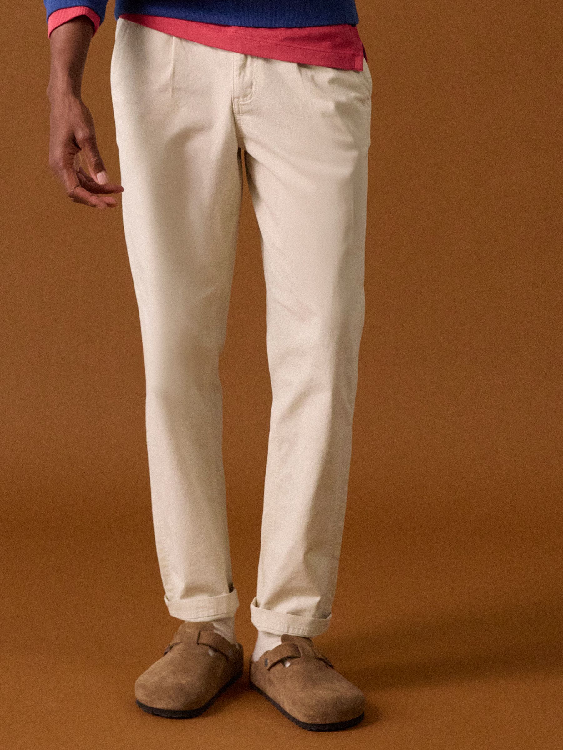 Norfolk Cream Relaxed Fit Chino Trousers - Image 1 of 10