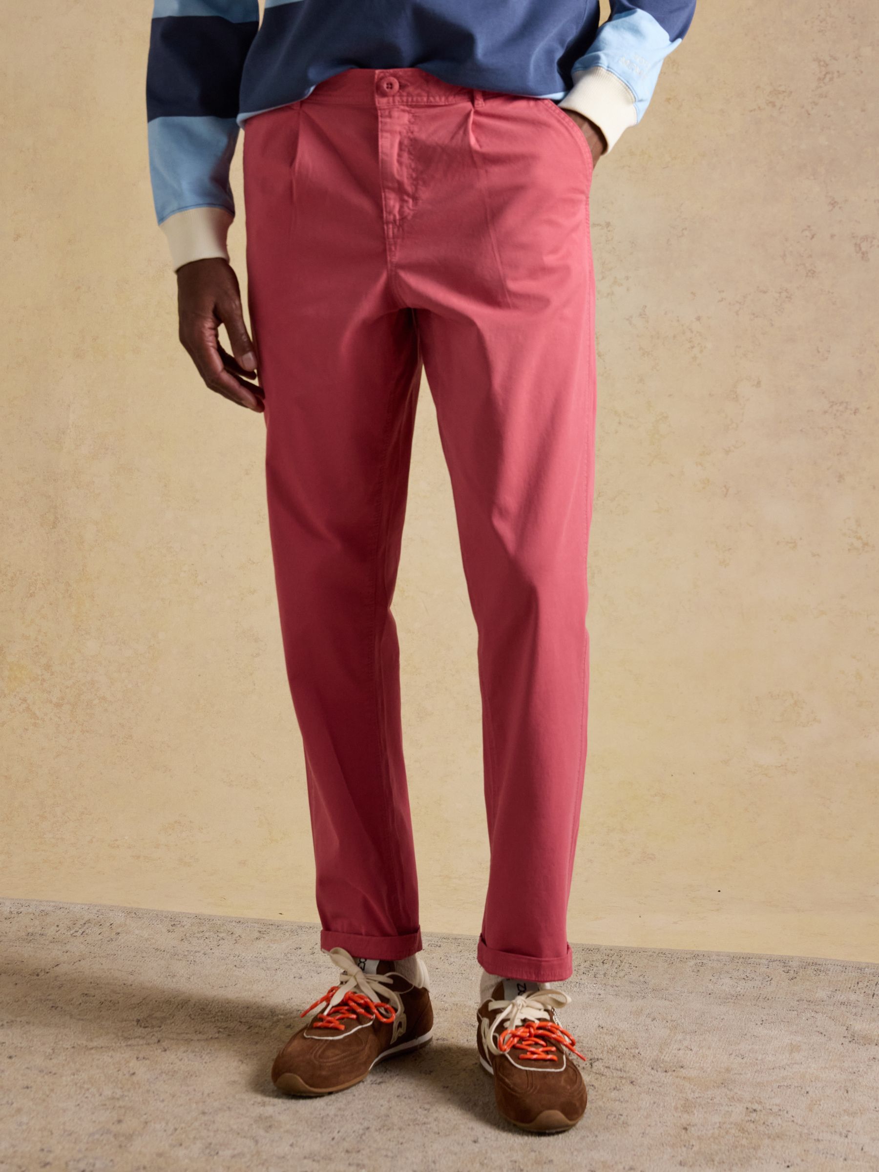 Norfolk Rose Pink Relaxed Fit Chino Trousers - Image 3 of 9