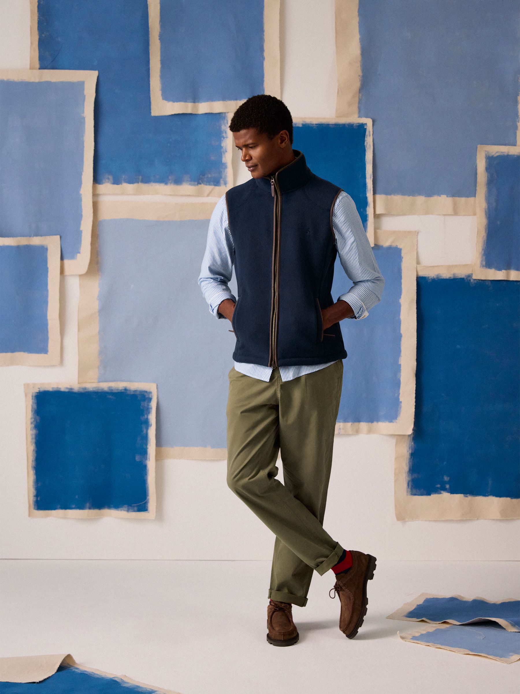 Norfolk Khaki Green Relaxed Fit Chino Trousers - Image 2 of 9