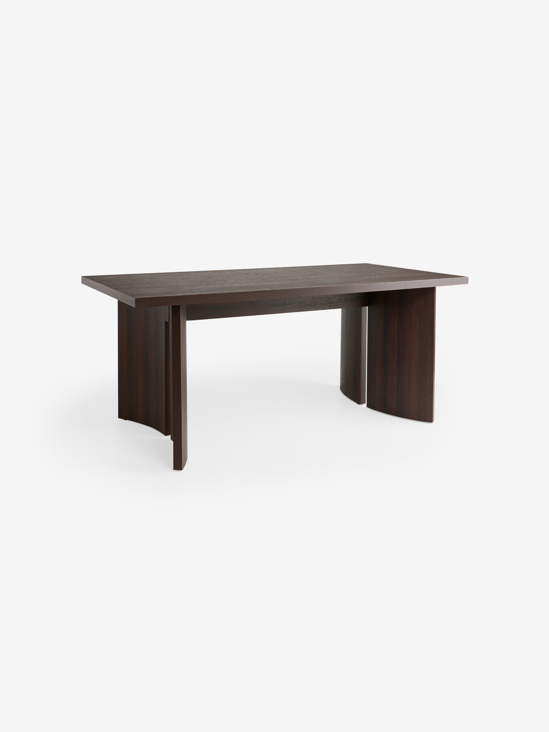 Kain 6 Seater Fixed Dining Table in Dark Wood Effect - Image 5 of 7