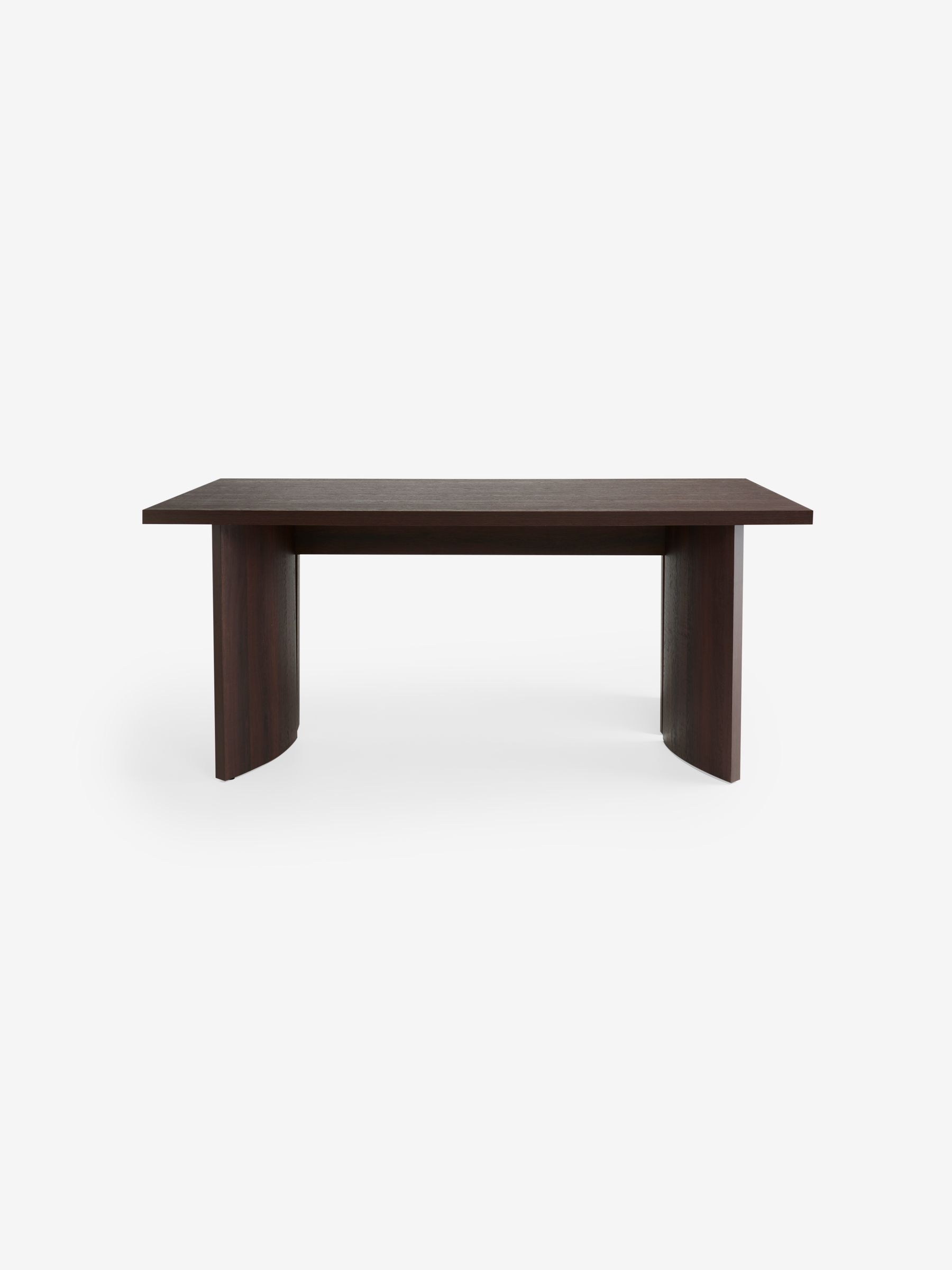 Kain 6 Seater Fixed Dining Table in Dark Wood Effect - Image 6 of 7