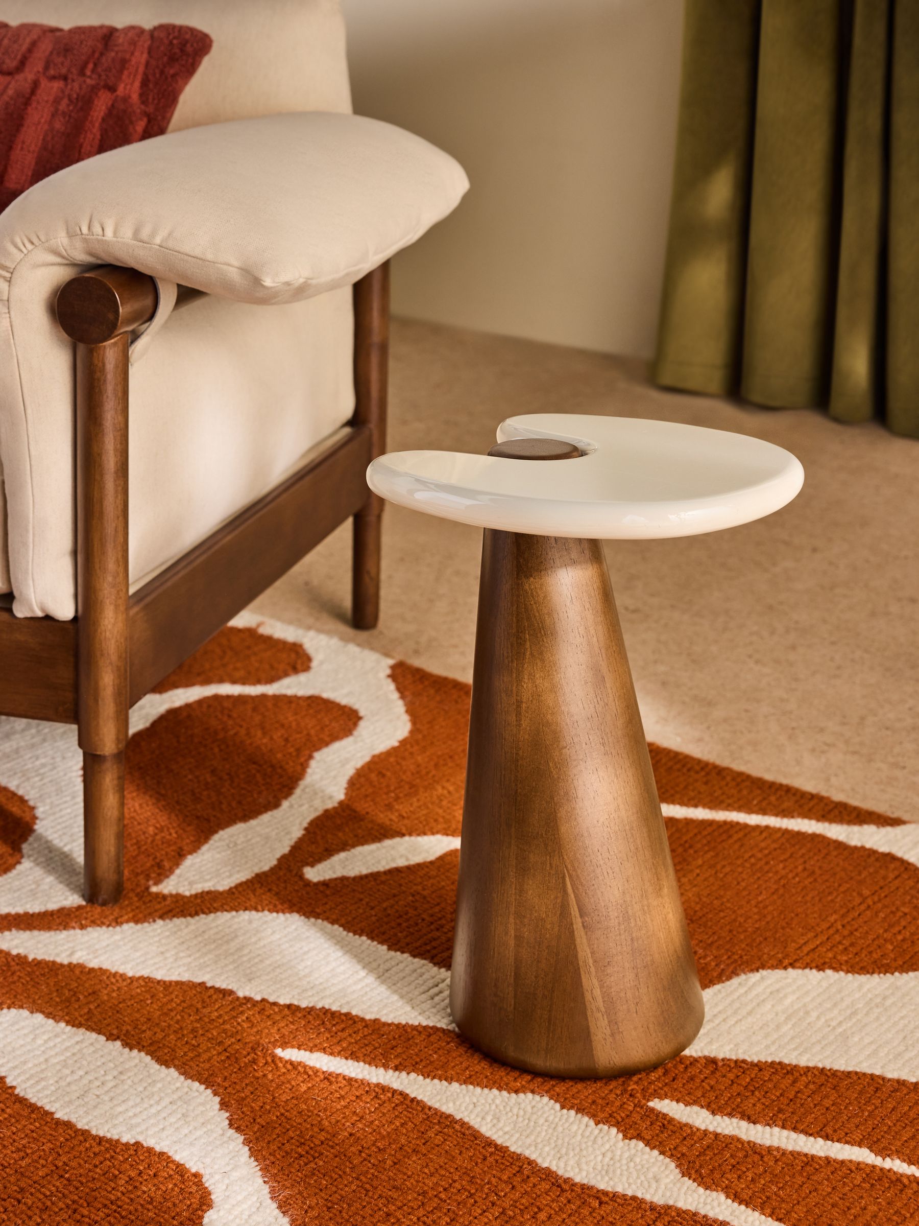 Finlo Side Table in Dark Brown - Image 1 of 5