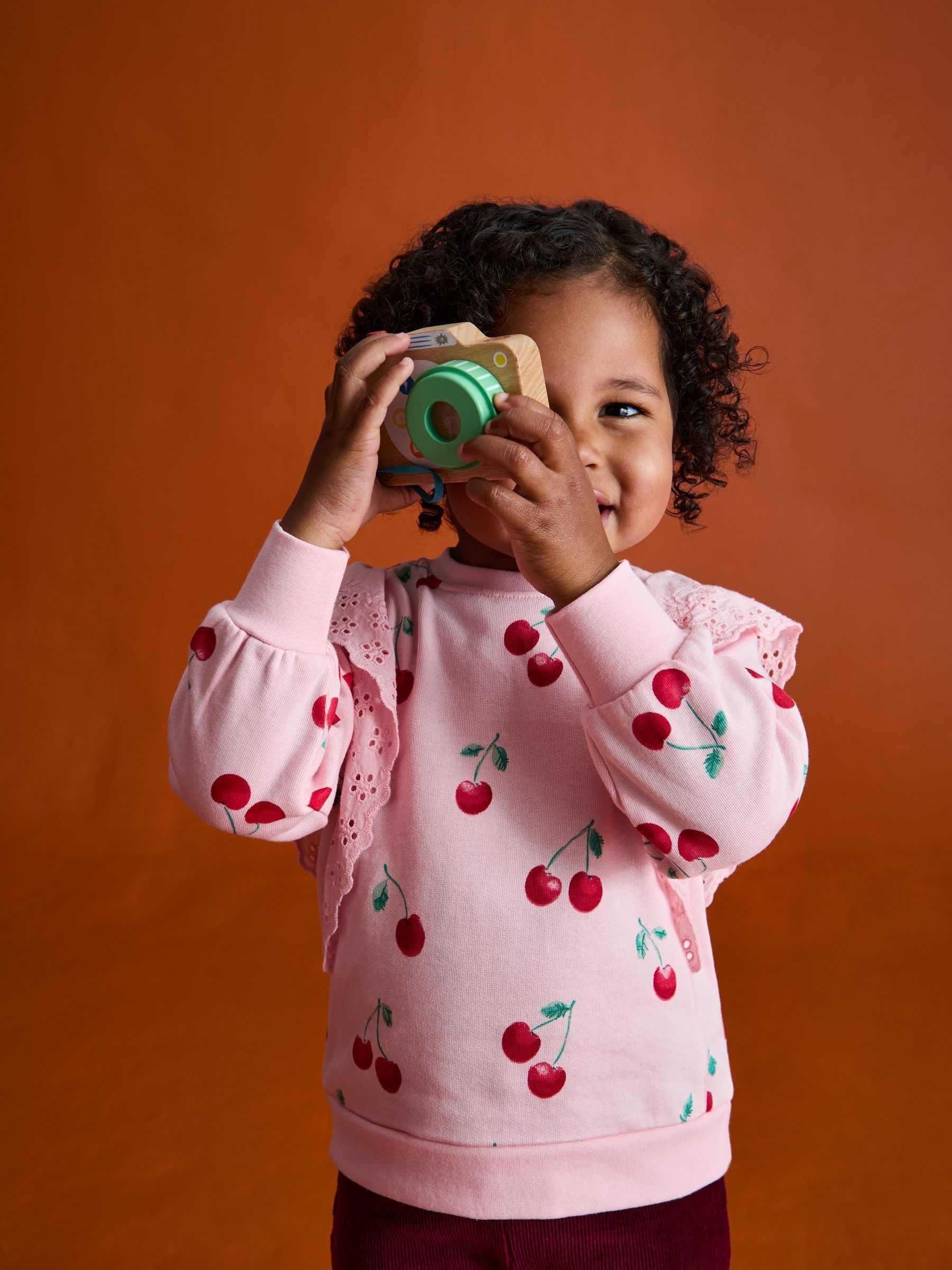 Pink Cherry Printed Sweatshirt & Leggings Set - Image 8 of 8