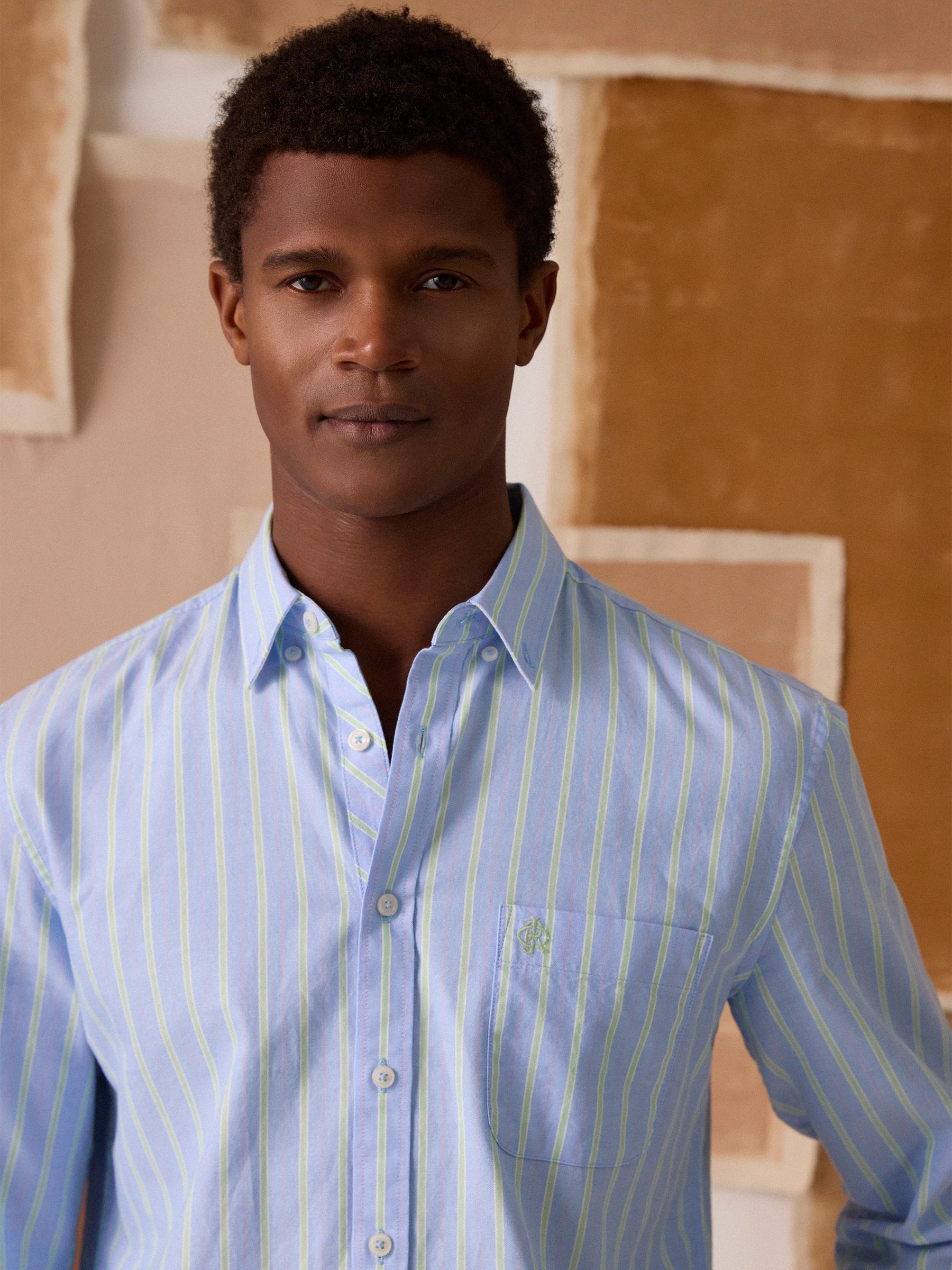 Blue & White Striped Classic Fit Oxford Shirt - Image 2 of 14