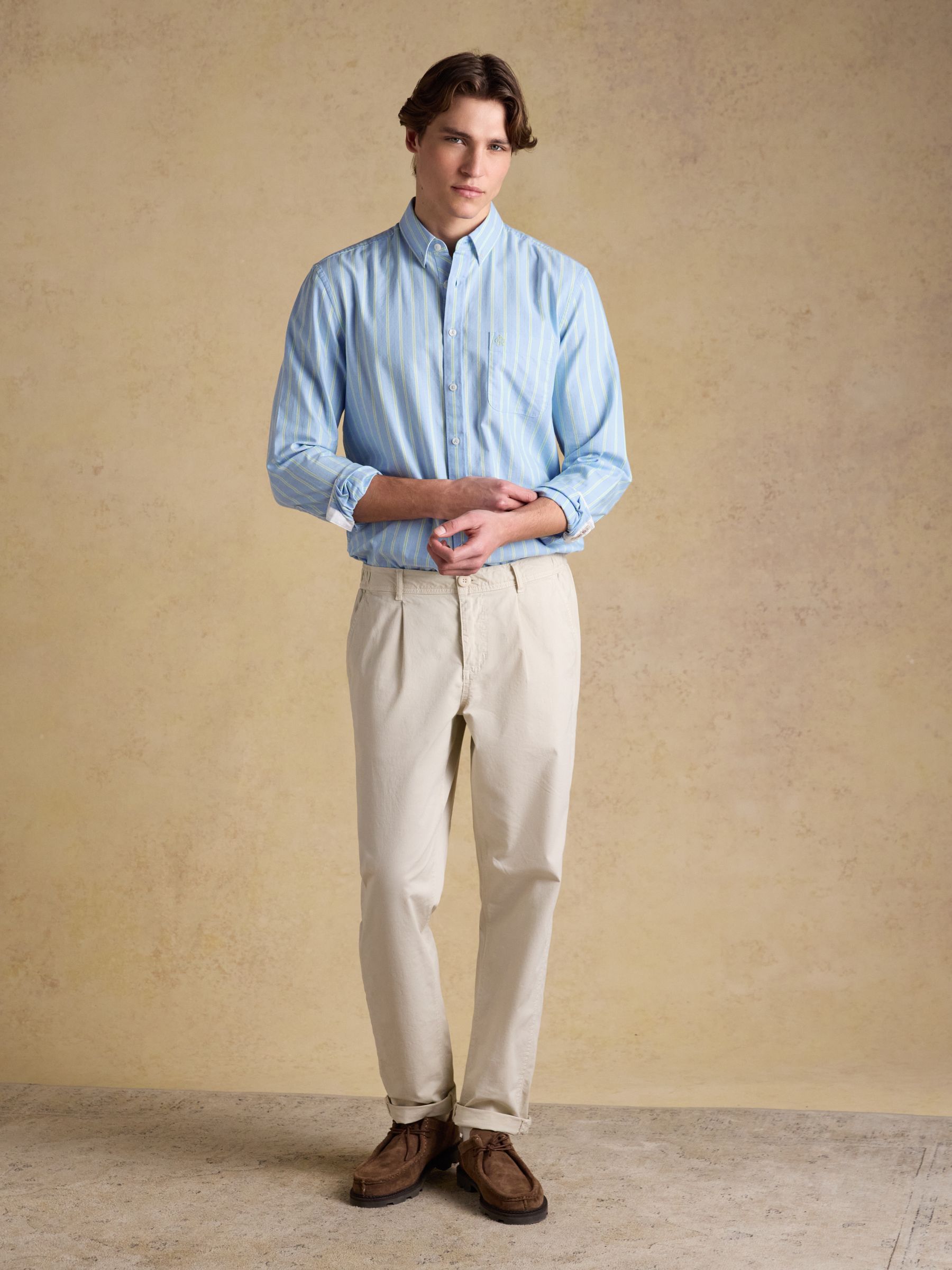Blue & White Striped Classic Fit Oxford Shirt - Image 6 of 14