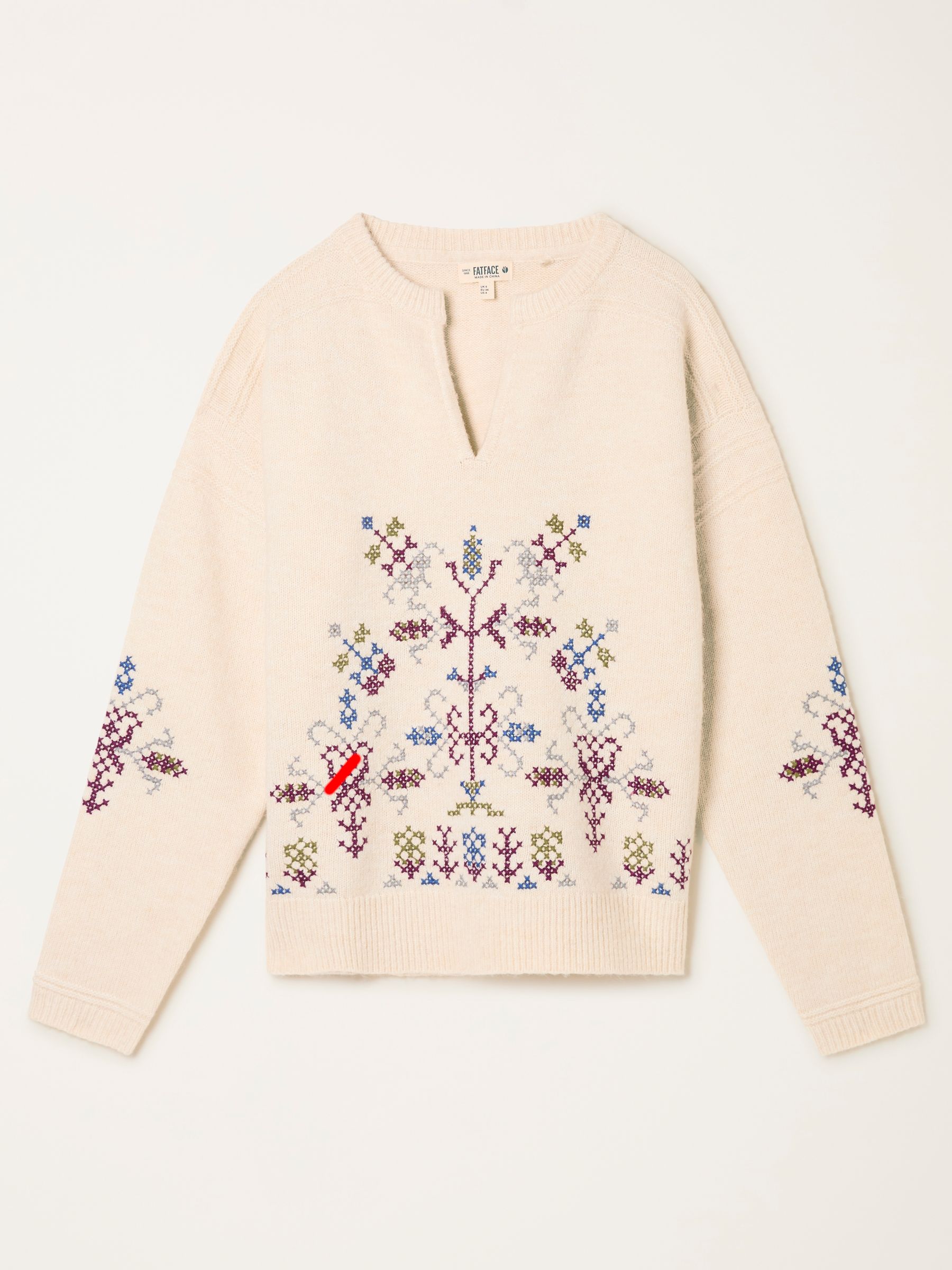 Ida Natural Knitted Floral Jumper - Image 5 of 5