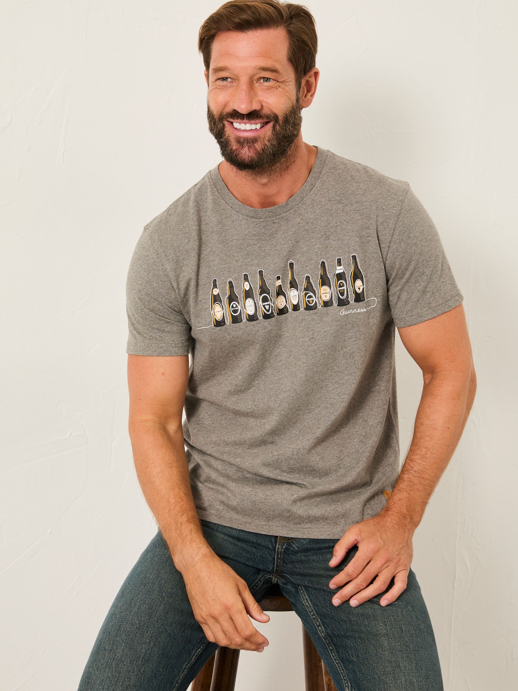 Grey Guinness Bottle Graphic T-Shirt - Image 4 of 5