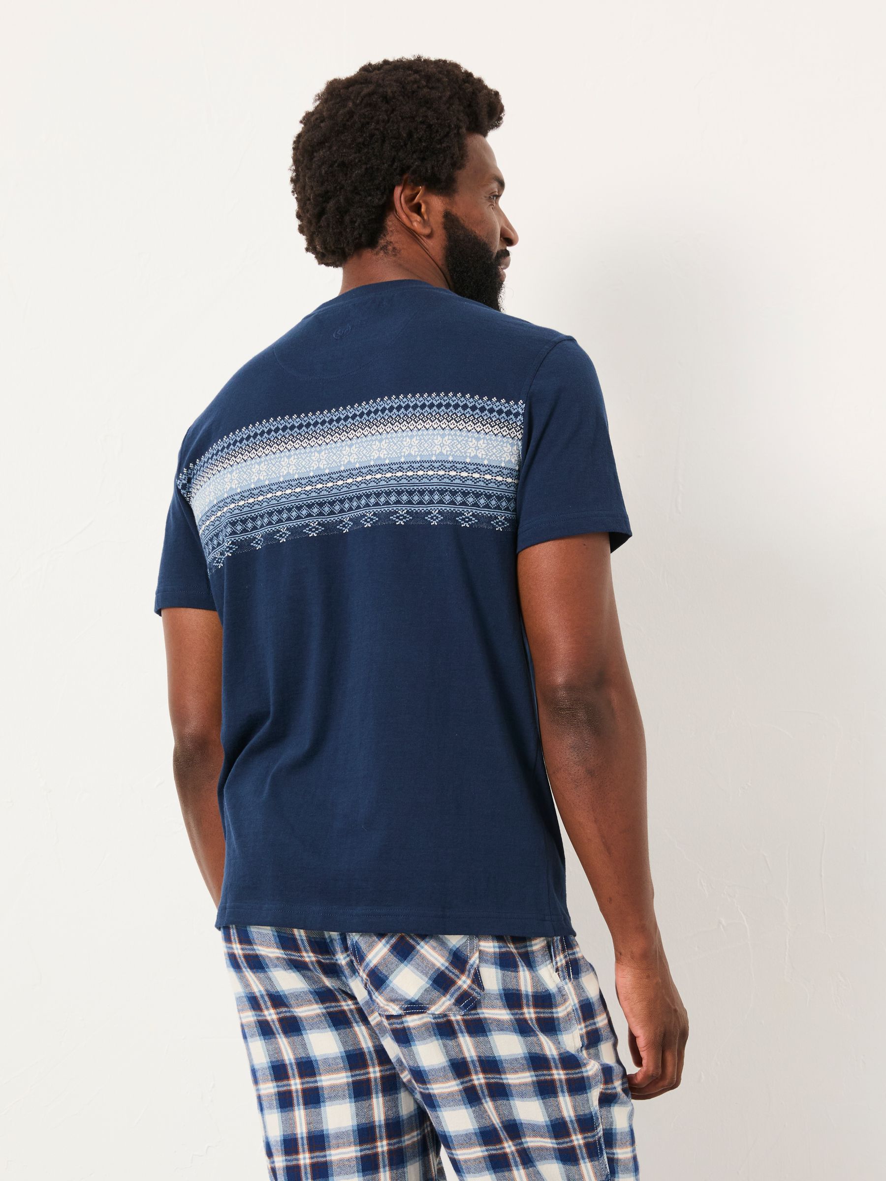 Navy Jacquard Tshirt - Image 2 of 6 Navy Jacquard Tshirt - Image 2 of 6