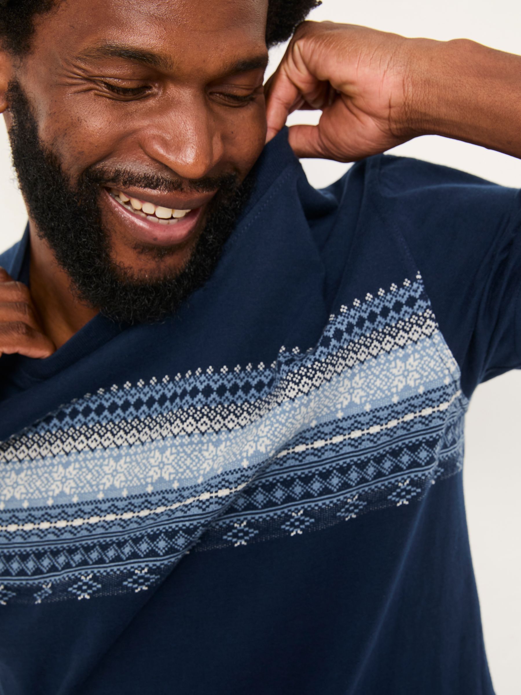 Navy Jacquard Tshirt - Image 4 of 6