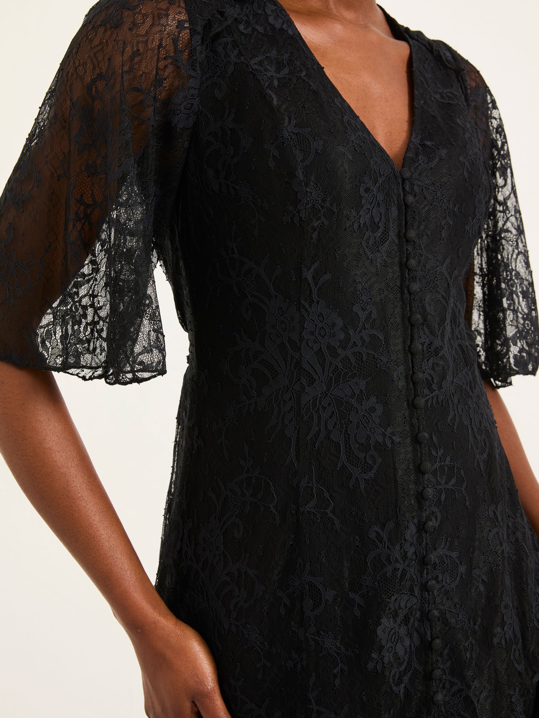 Alanna Black Regular Lace Midi Dress - Image 5 of 6