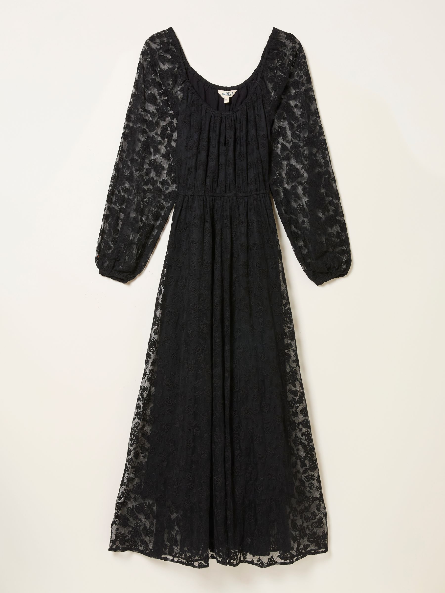 Alanna Black Regular Lace Midi Dress - Image 6 of 6