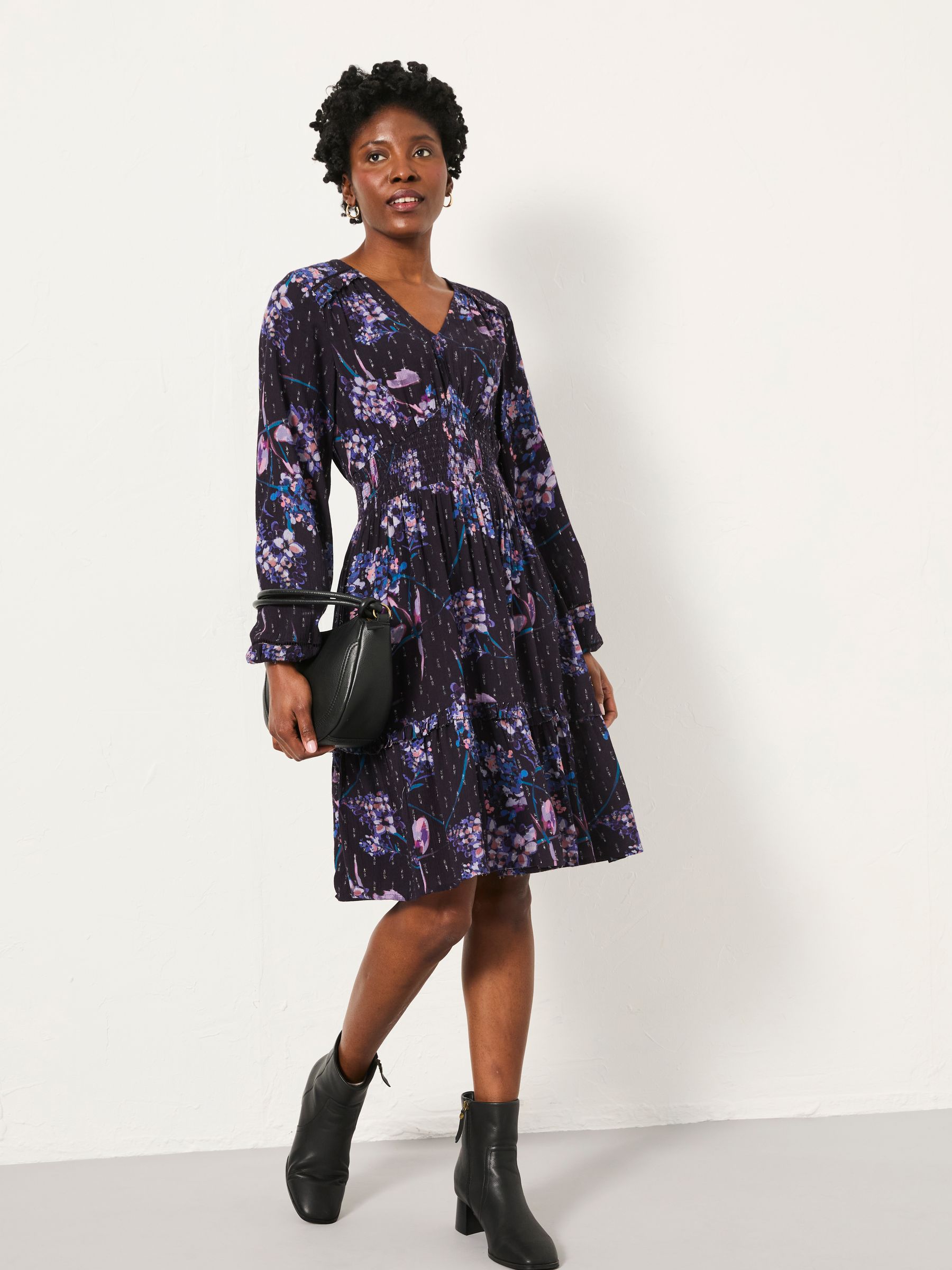 Pippa Dark Purple Heritage Floral Regular Dress - Image 1 of 6