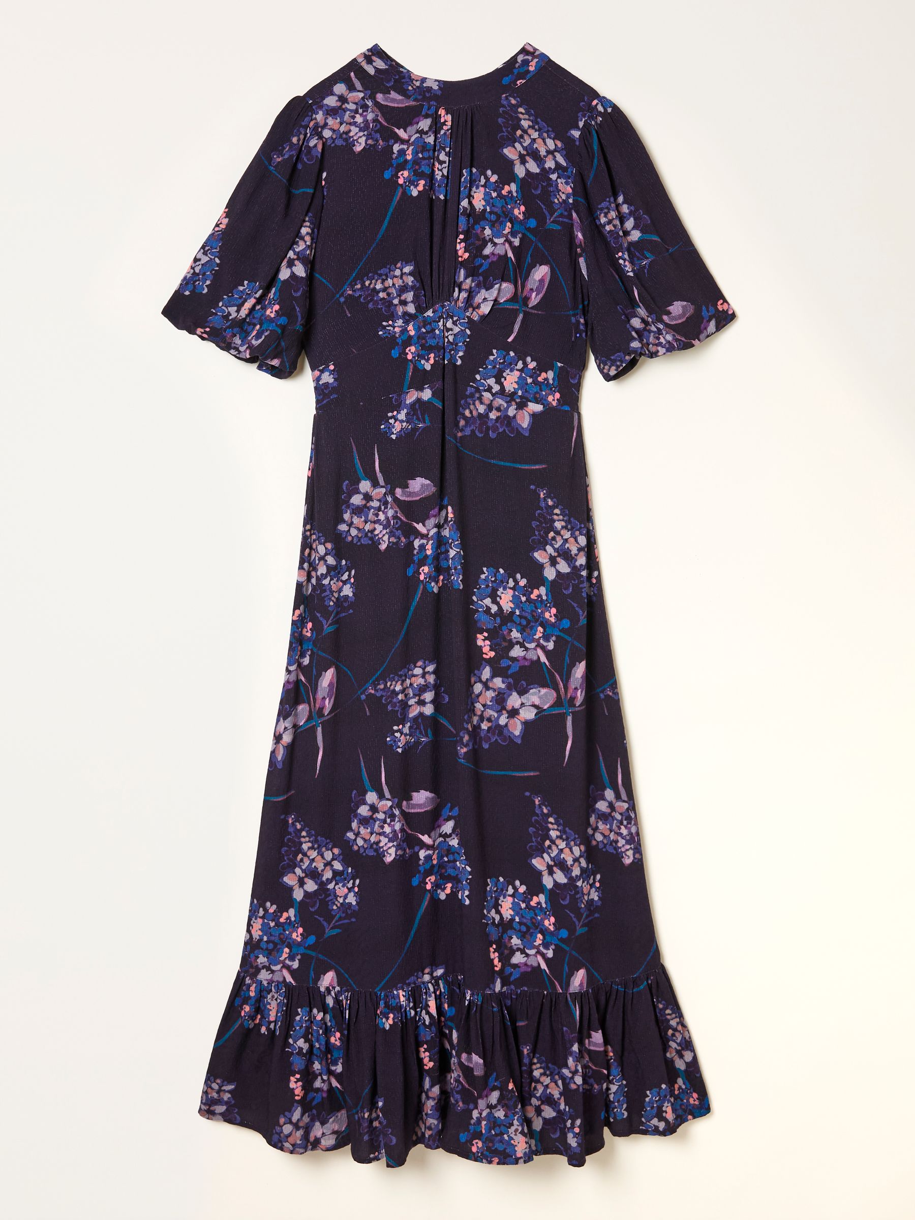 Mila Dark Purple Heritage Floral Regular Midi Dress - Image 6 of 6