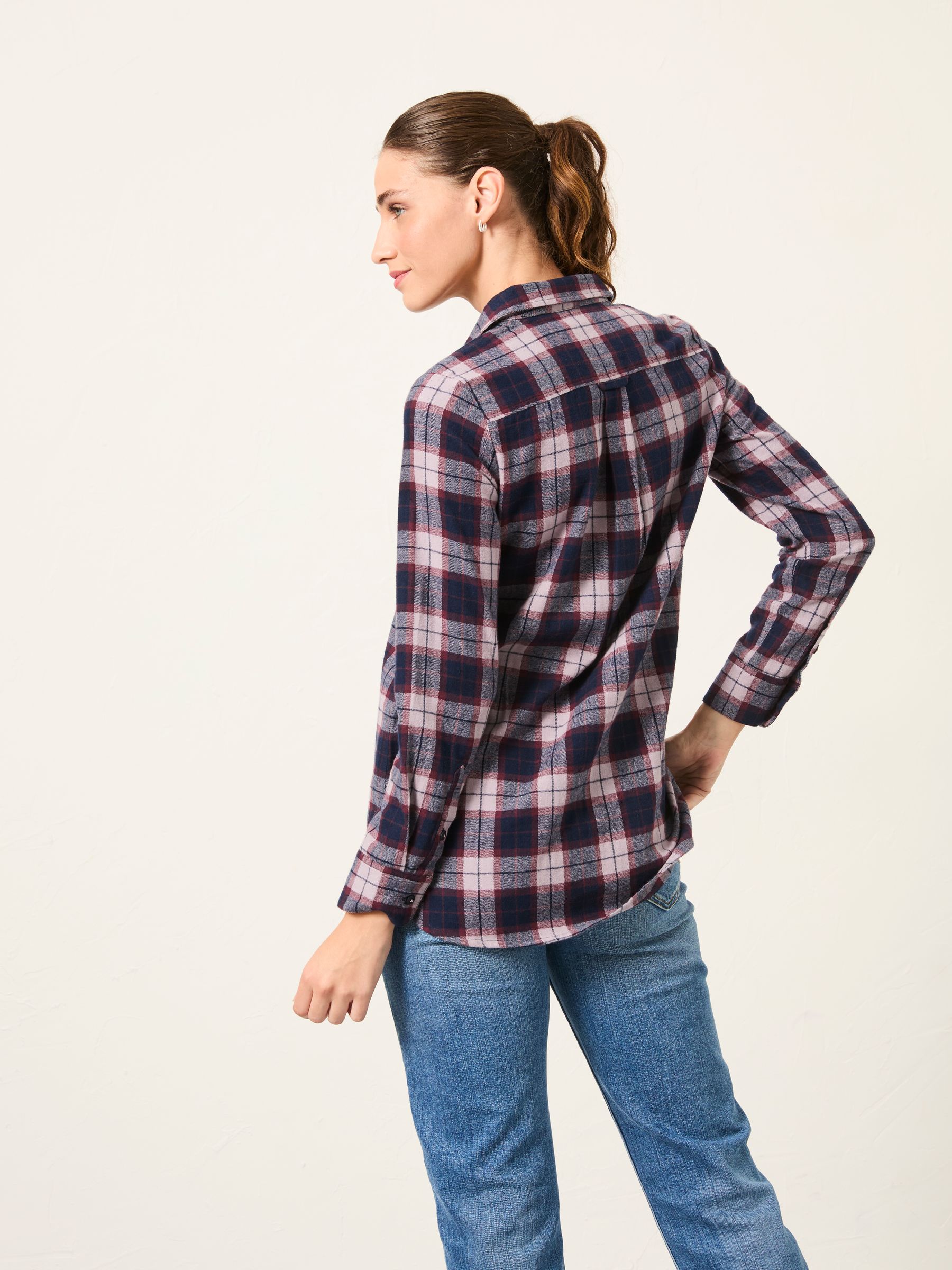 Olivia Dark Purple Check Shirt - Image 2 of 4