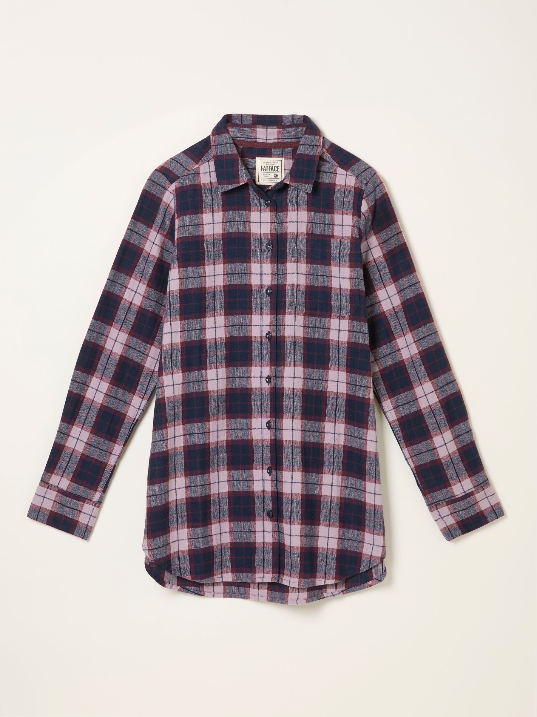 Olivia Dark Purple Check Shirt - Image 4 of 4