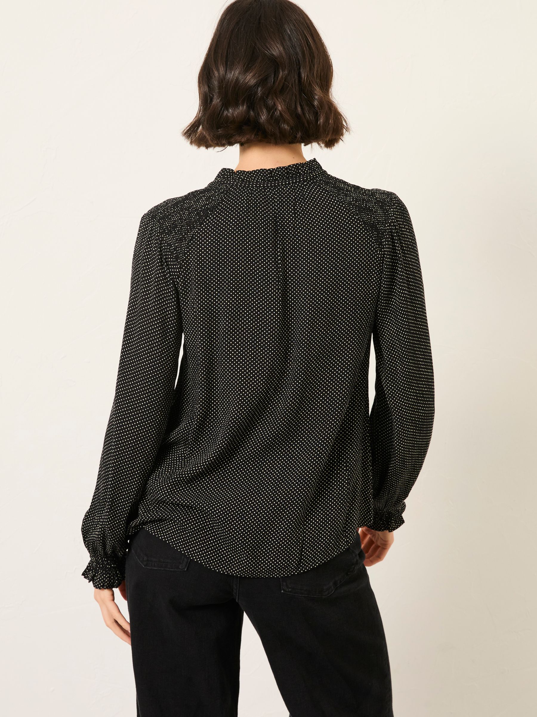 Lucy Black Pin Spot Blouse - Image 2 of 6