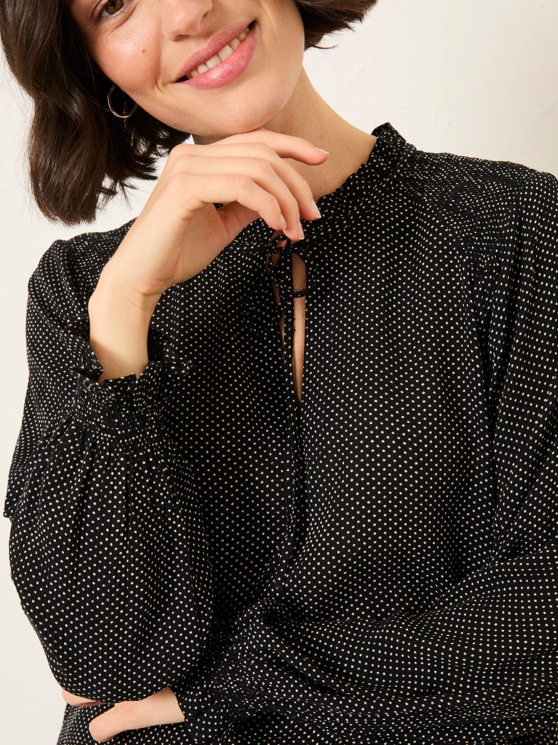 Lucy Black Pin Spot Blouse - Image 5 of 6