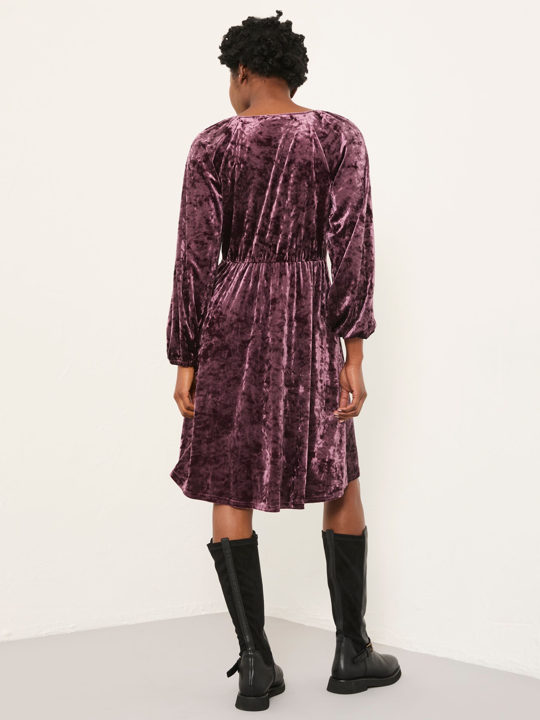 Em Dark Purple Regular Velvet Dress - Image 2 of 5