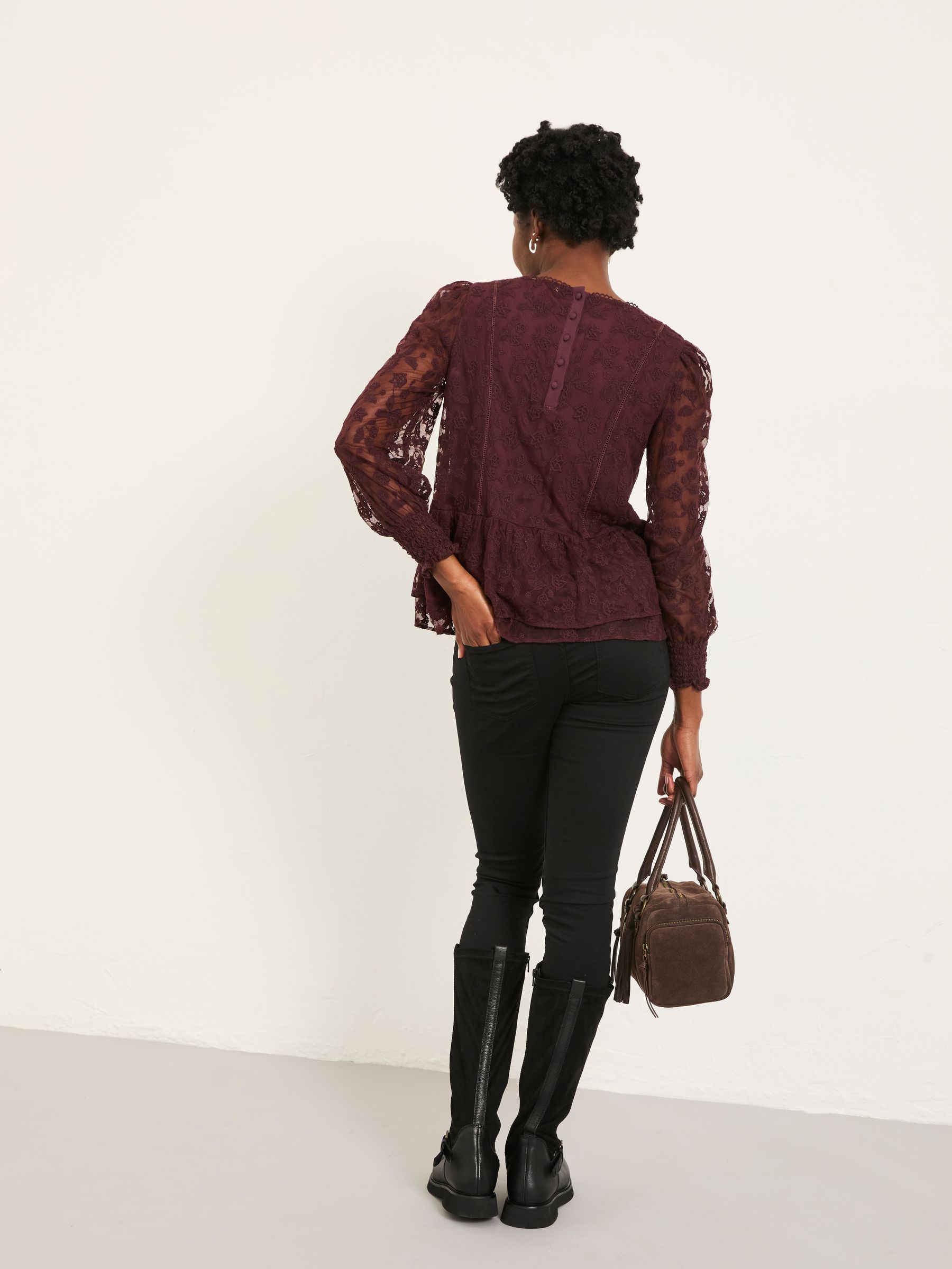 Marianne Dark Purple Lace Top - Image 2 of 6