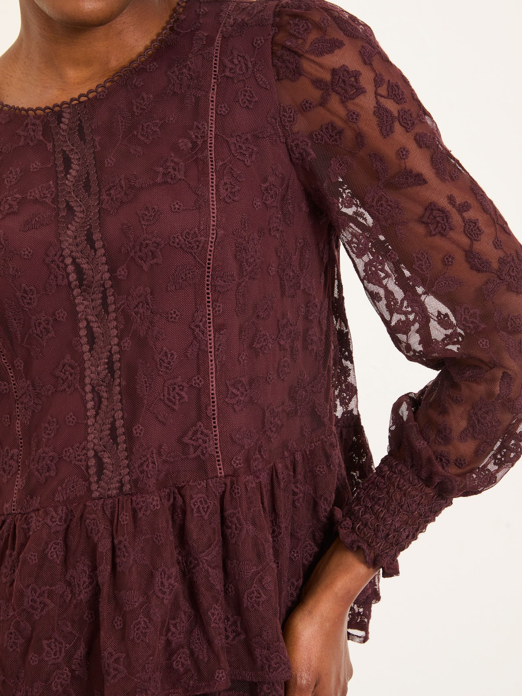 Marianne Dark Purple Lace Top - Image 3 of 6