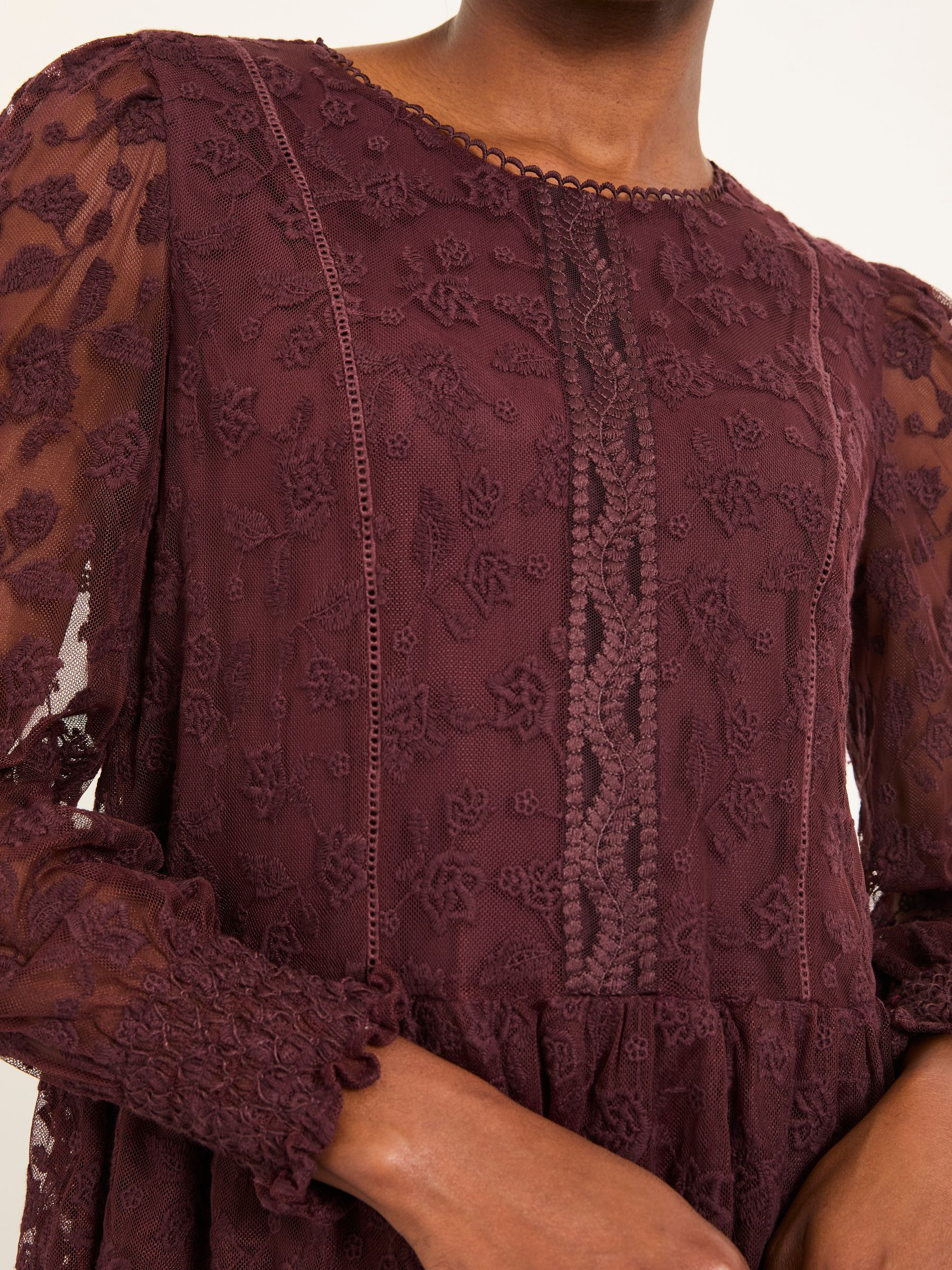 Marianne Dark Purple Lace Top - Image 4 of 6