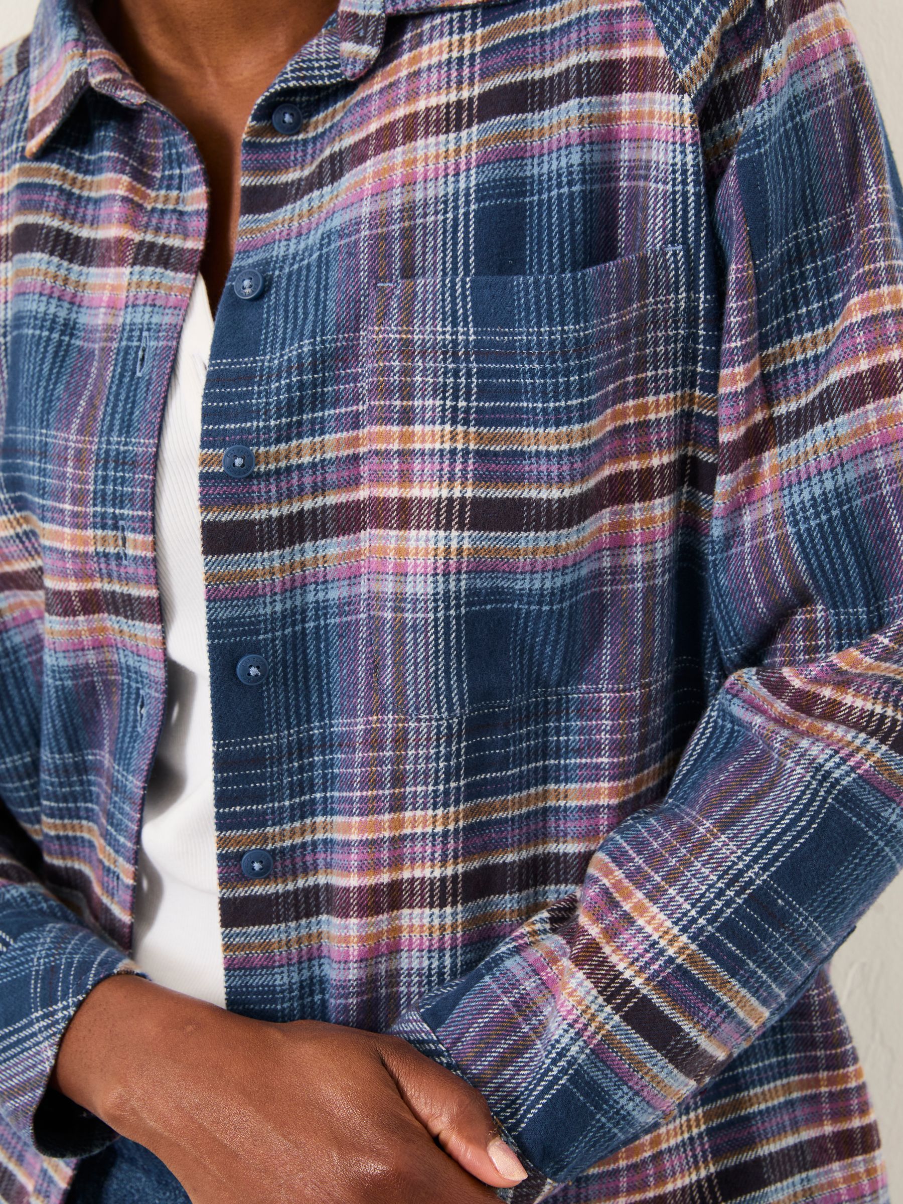 Bessie Blue Long Sleeve Check Shirt | FatFace USA