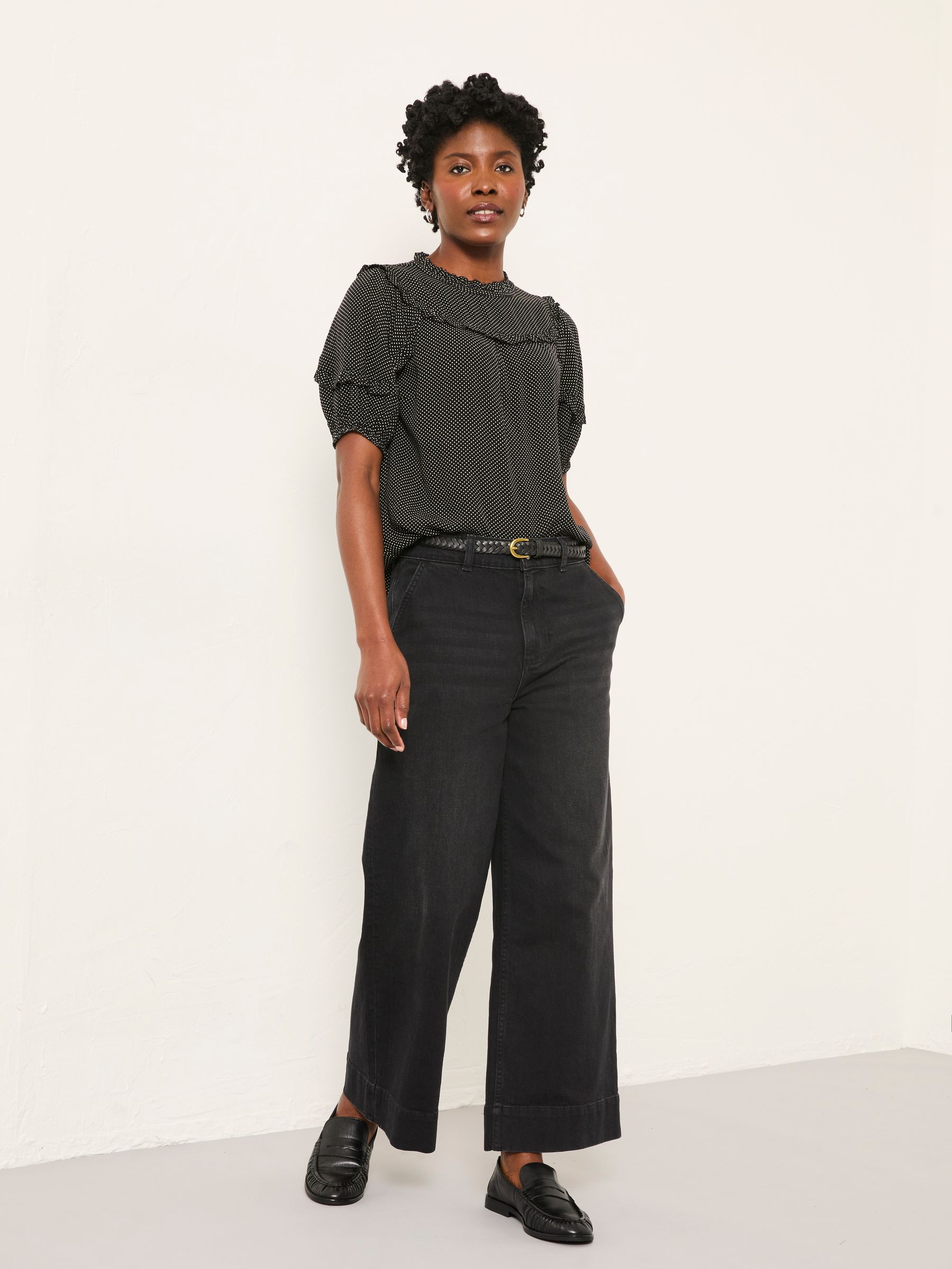 Susie Black Pin Spot Blouse - Image 3 of 6