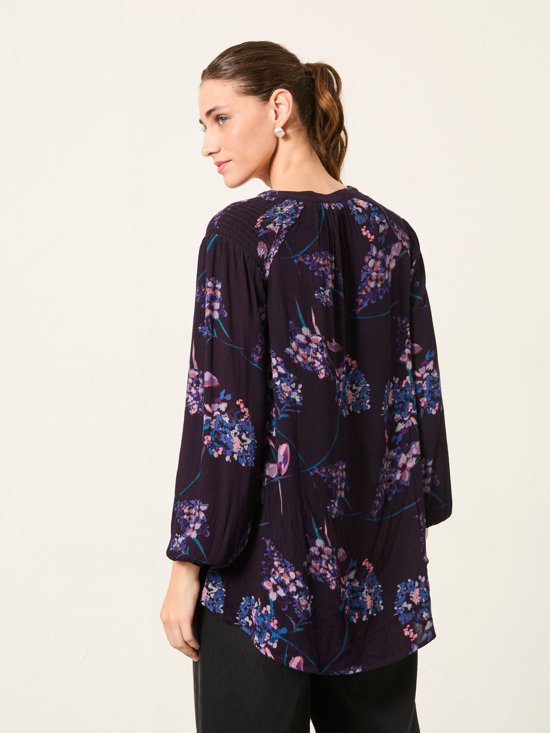 Faye Dark Purple Heritage Floral Tunic - Image 2 of 4