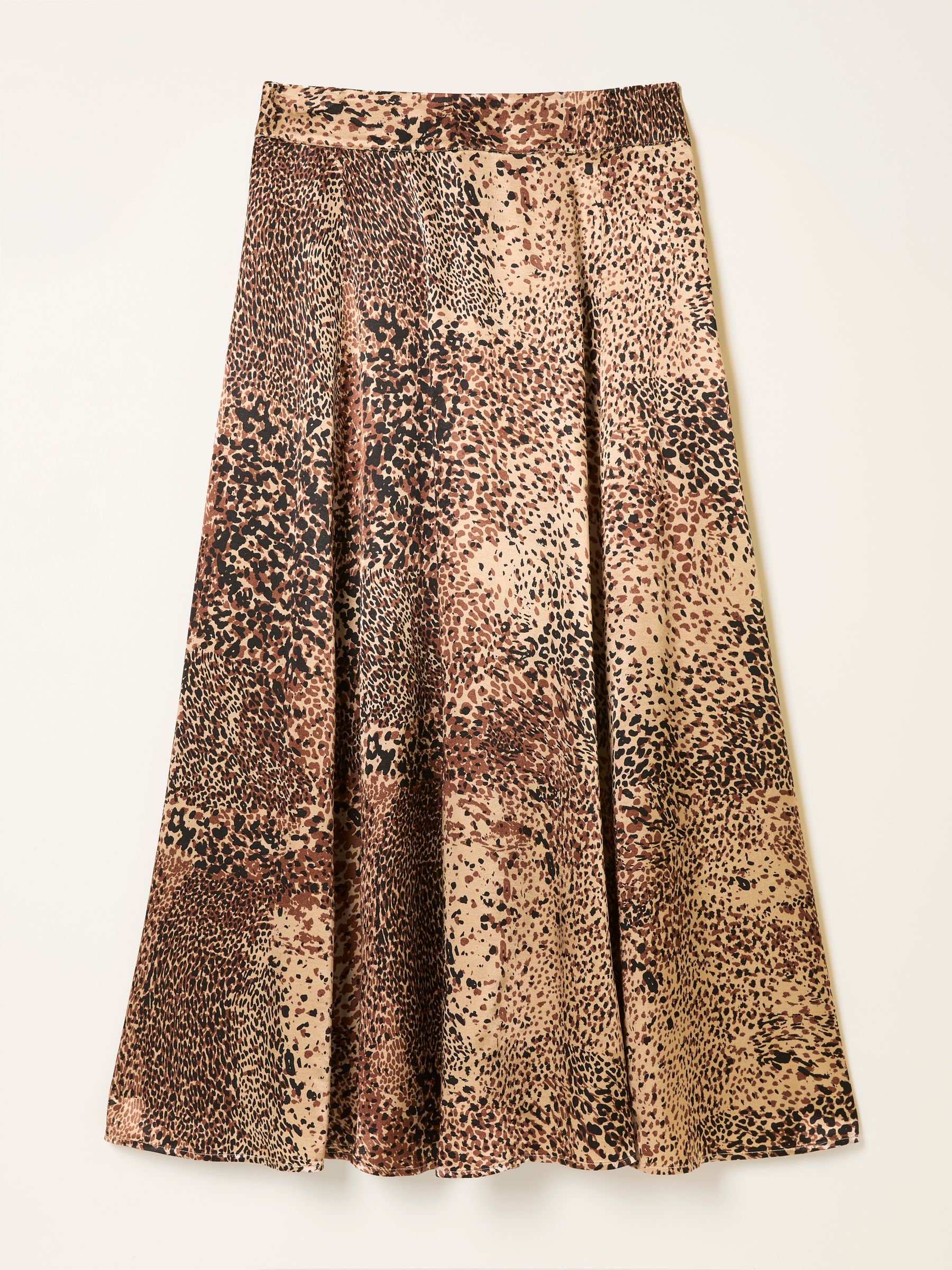 Sadie Light Brown Layered Animal Midi Skirt - Image 7 of 7