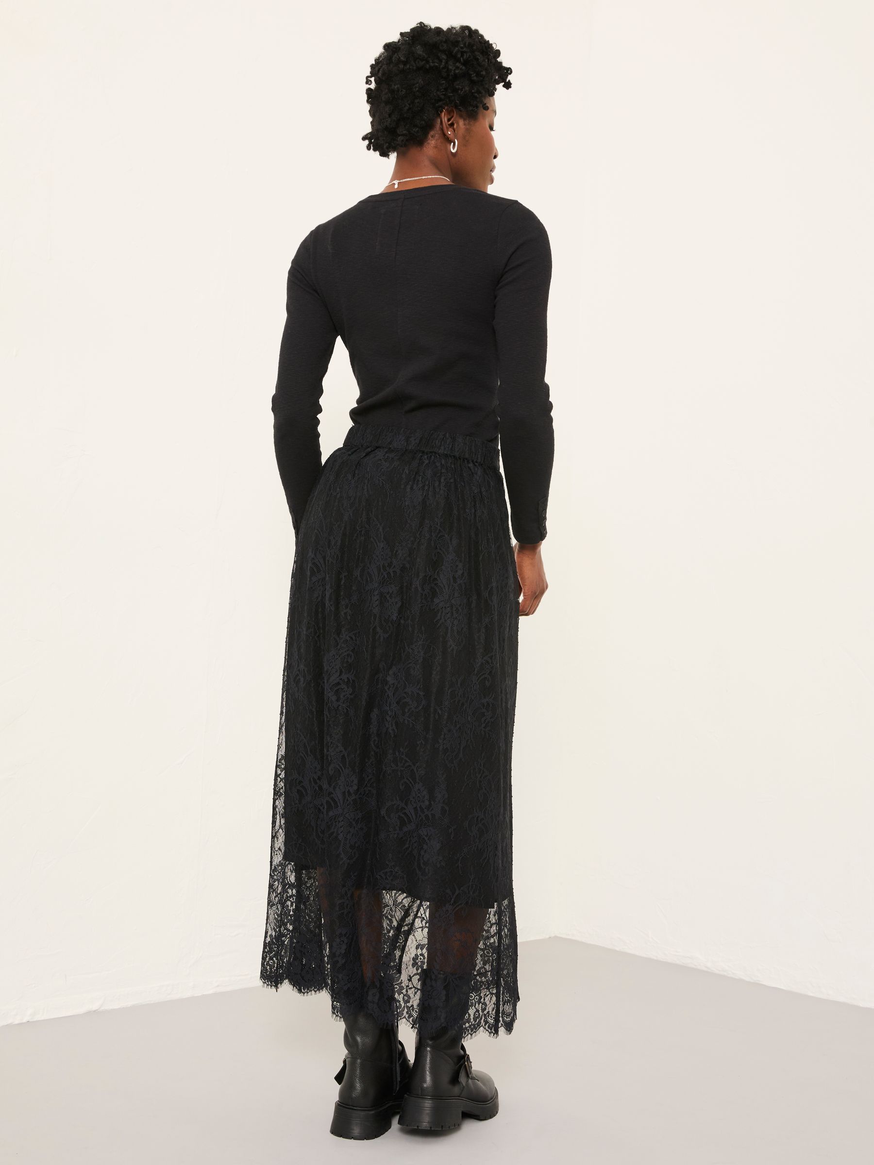 Nancy Black Lace Midi Skirt - Image 2 of 6