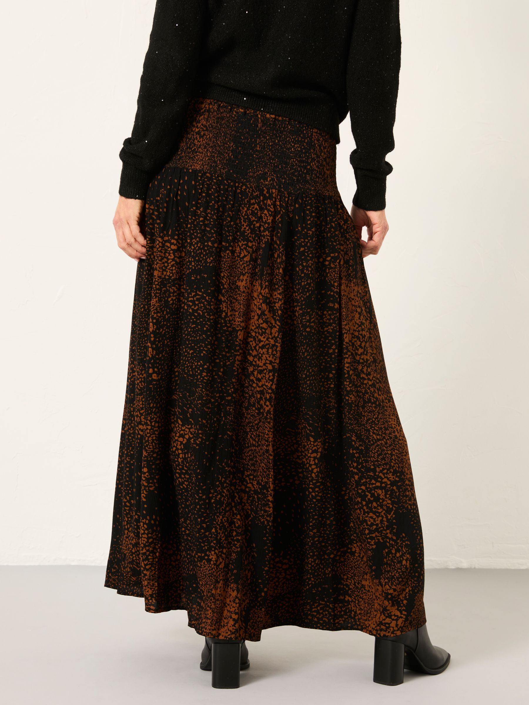Harper Black Layered Animal Midi Skirt - Image 2 of 6