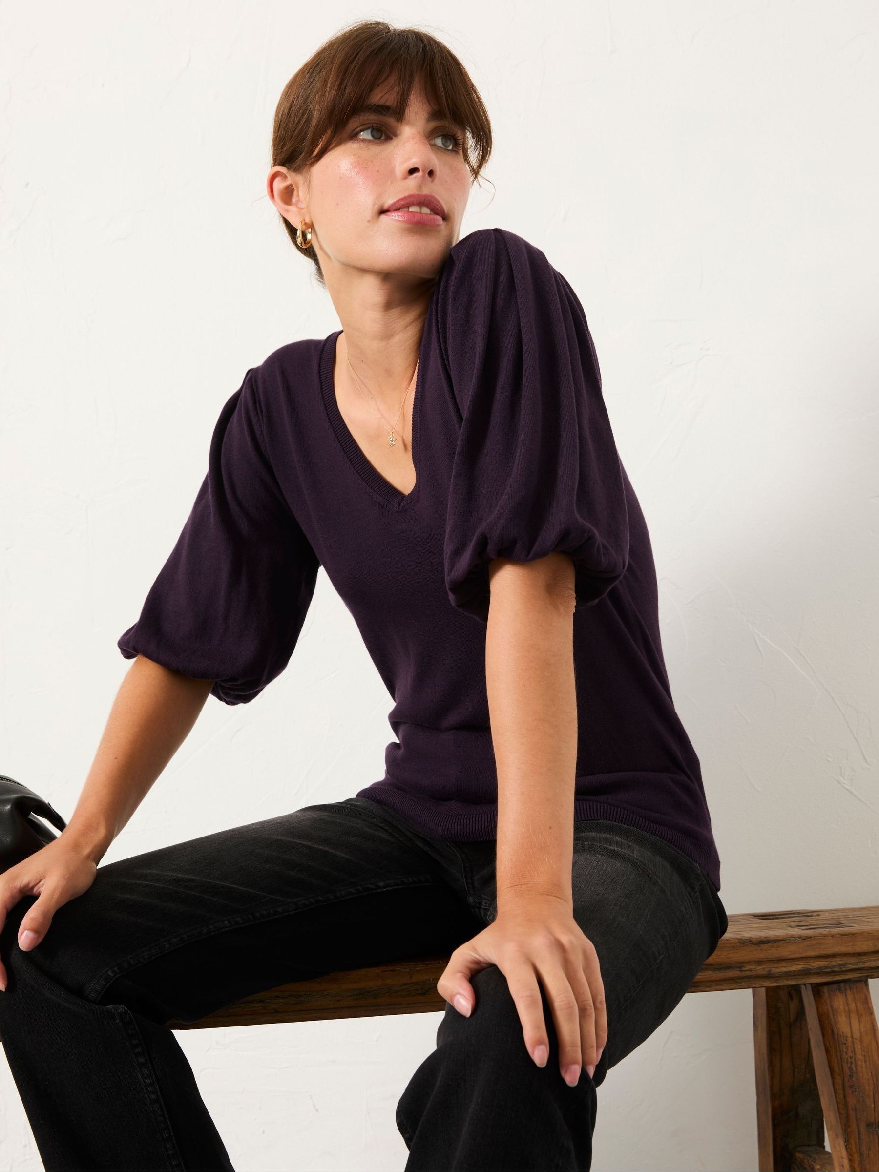 Vienna Dark Purple Knitted Top - Image 3 of 5