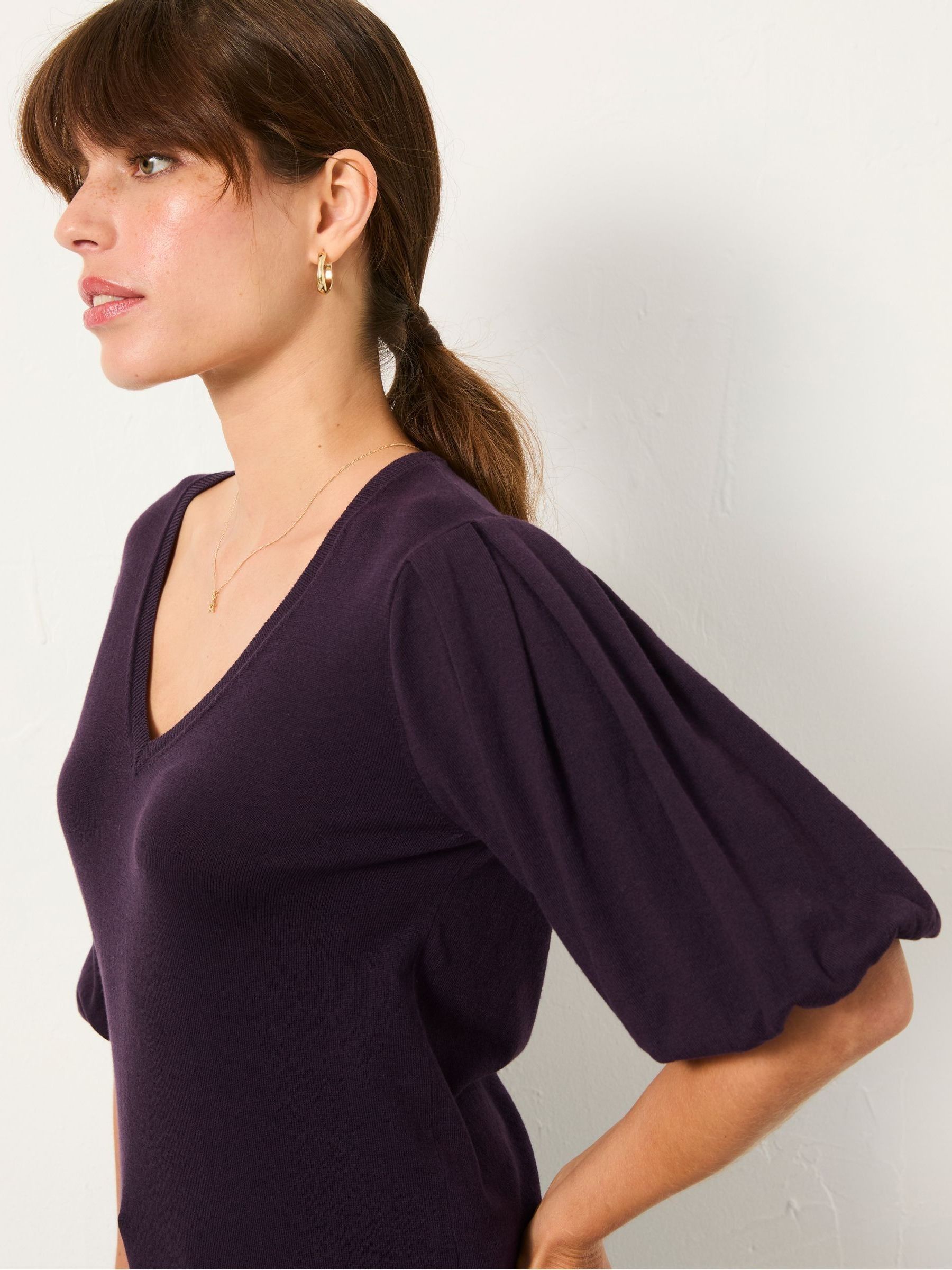 Vienna Dark Purple Knitted Top - Image 4 of 5