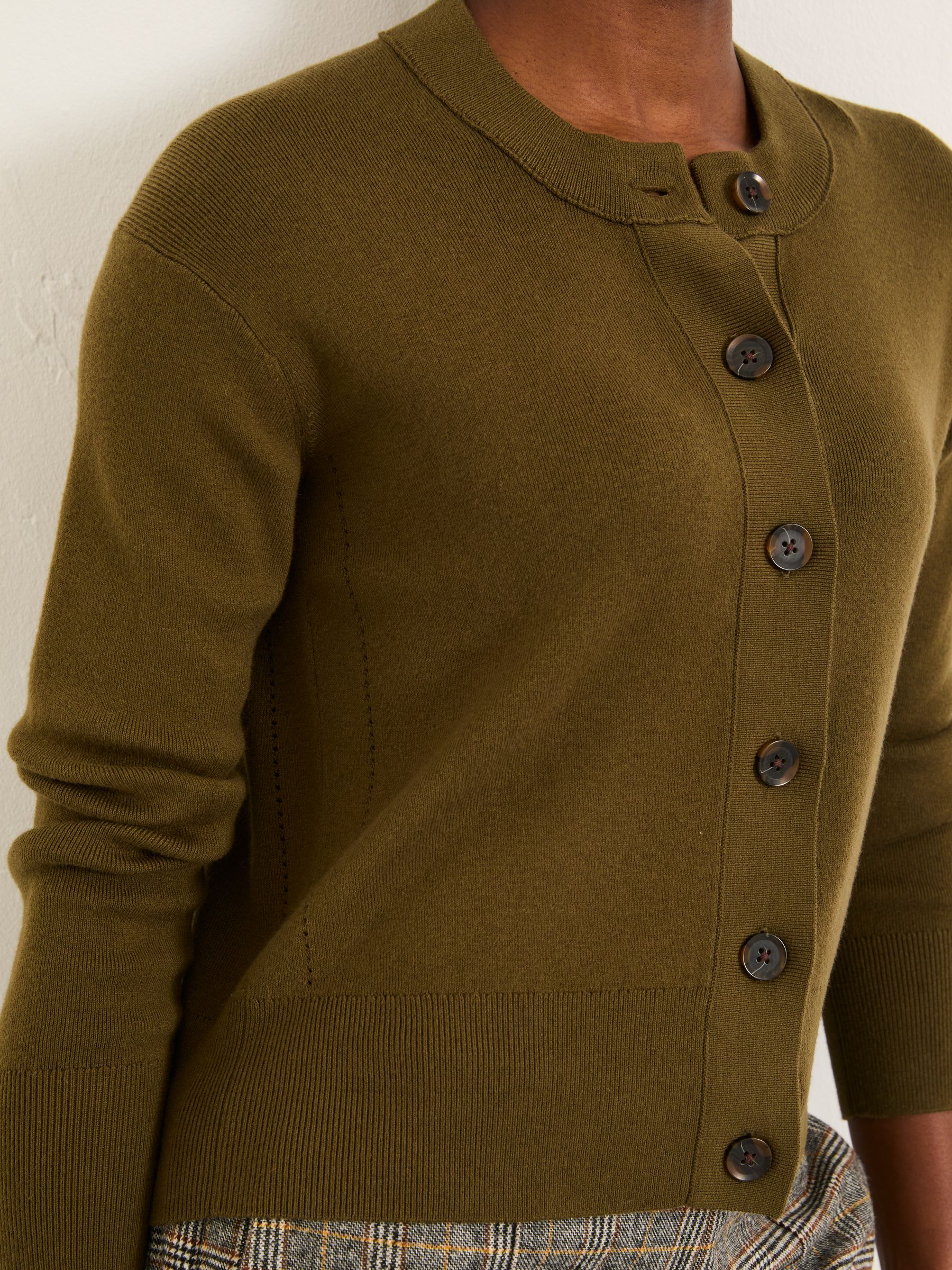 Selene Olive Green Knitted Cardigan - Image 4 of 5