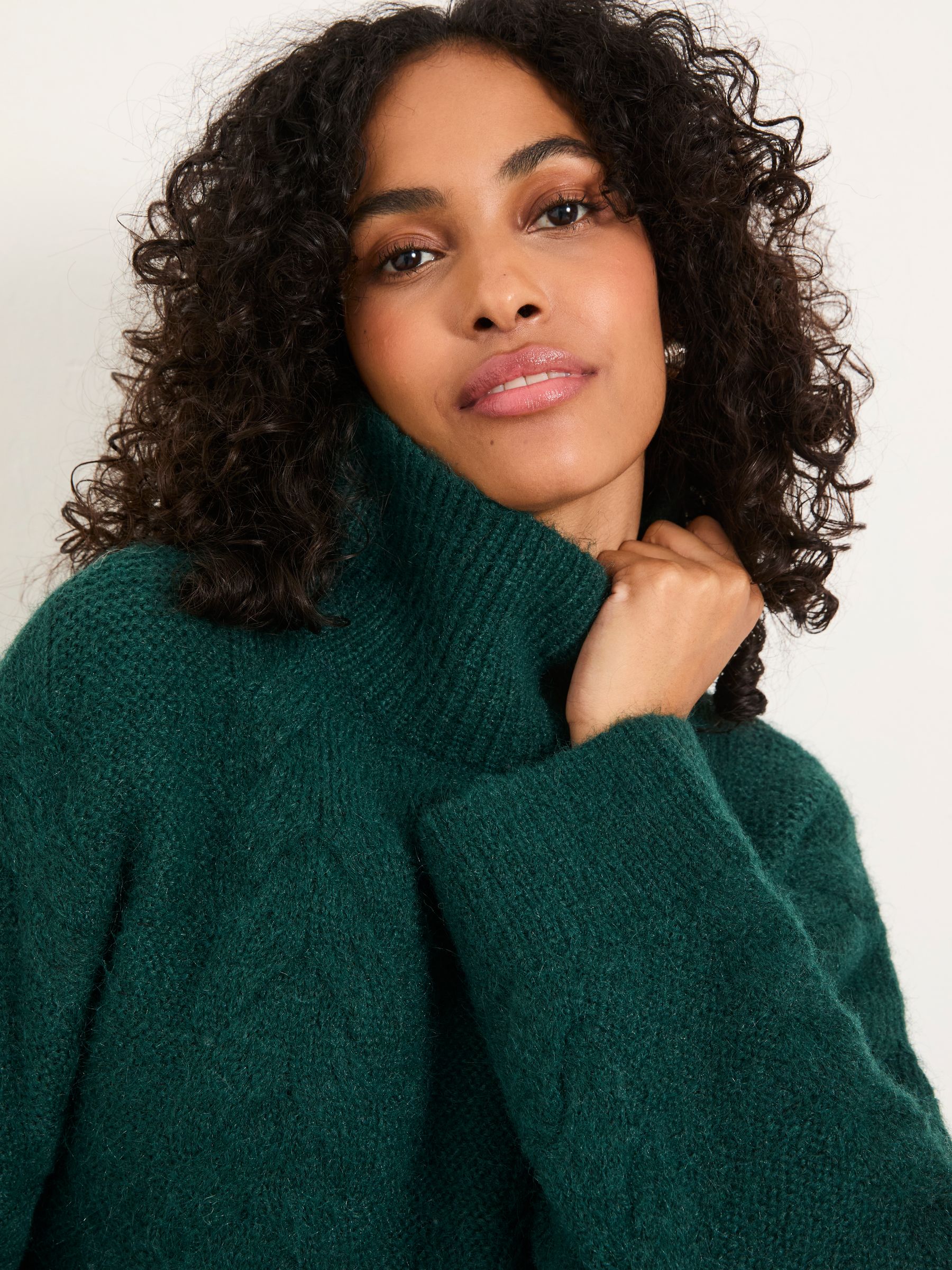 Celia Jade Green Knitted Roll Neck Jumper - Image 5 of 7