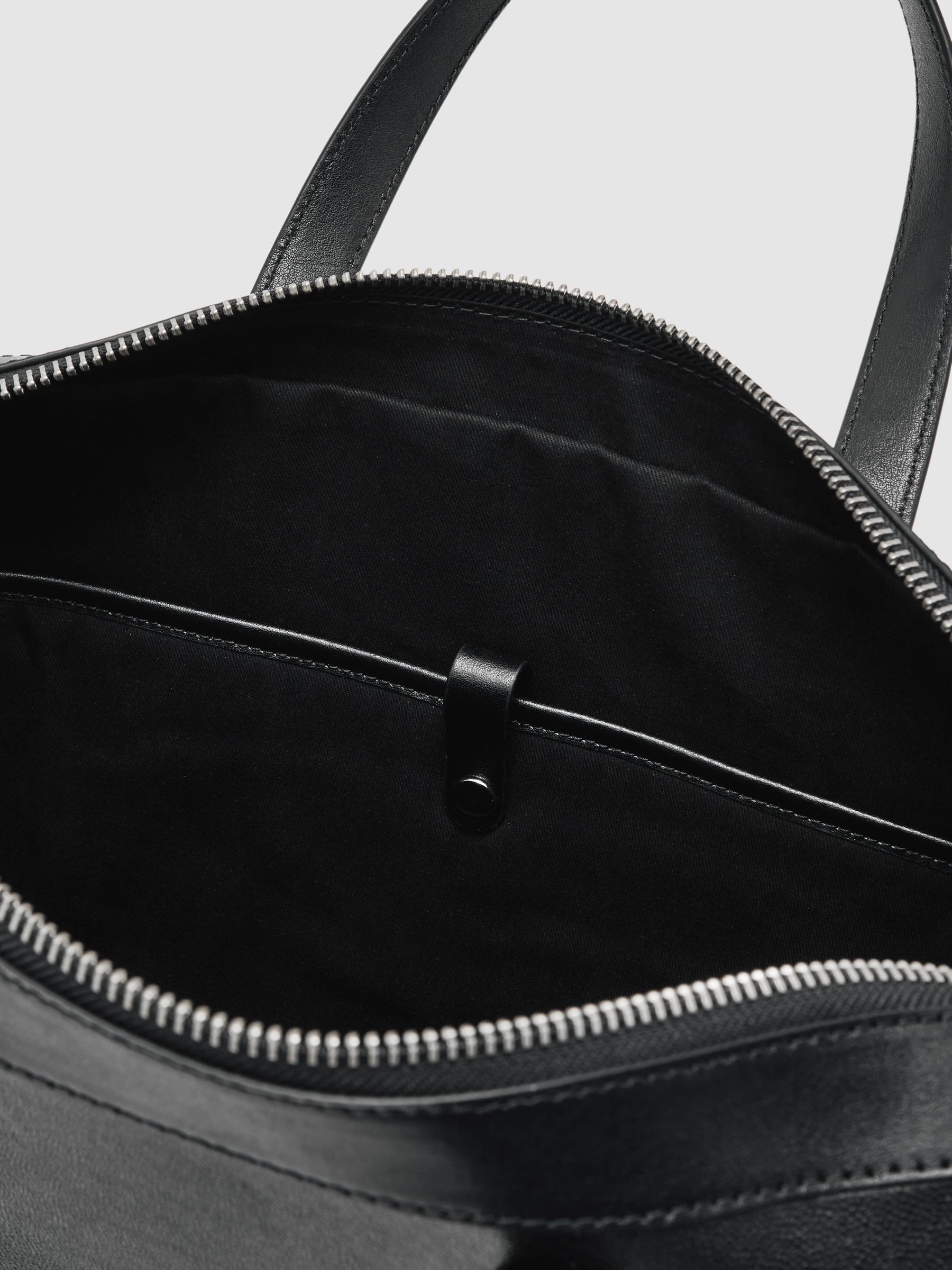 Micro-Grain Leather Briefcase in Black - image 3