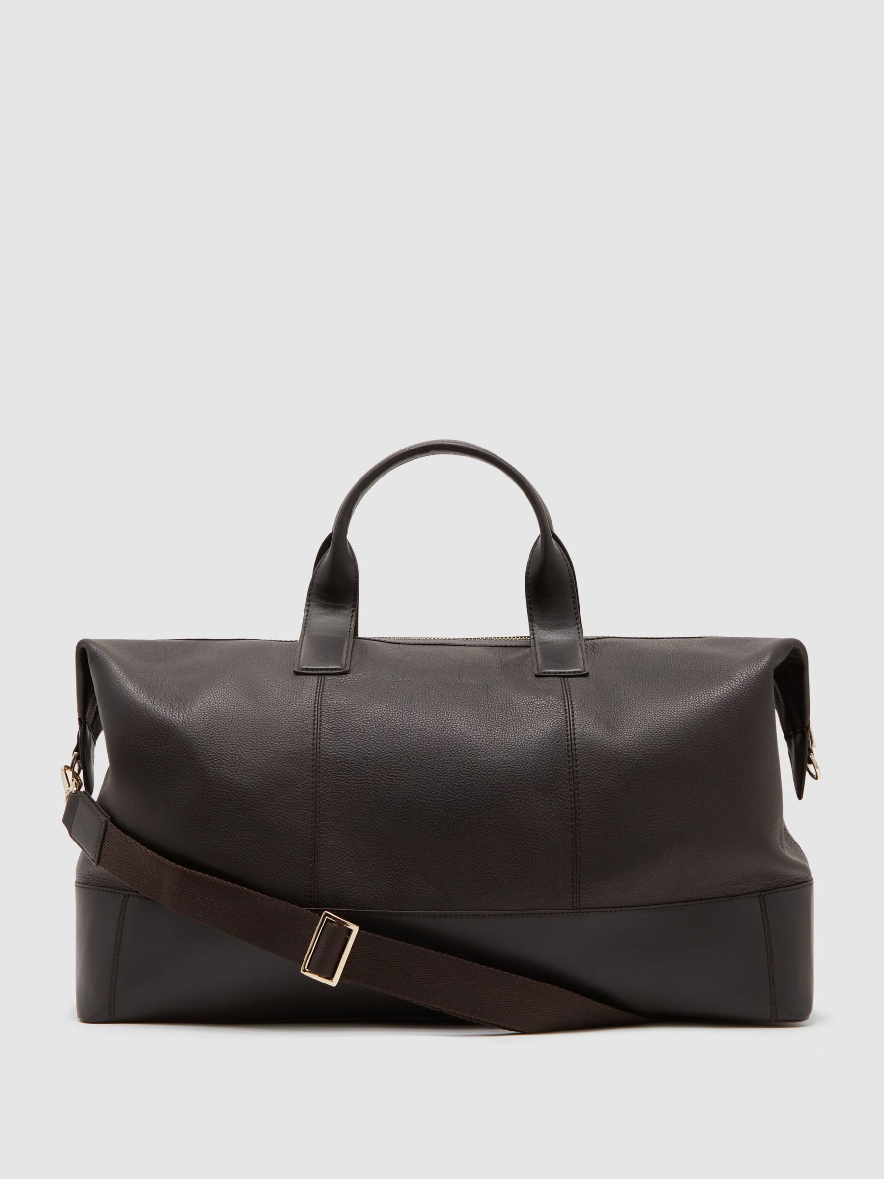 Micro-Grain Leather Holdall in Dark Brown - Image 3 of 5