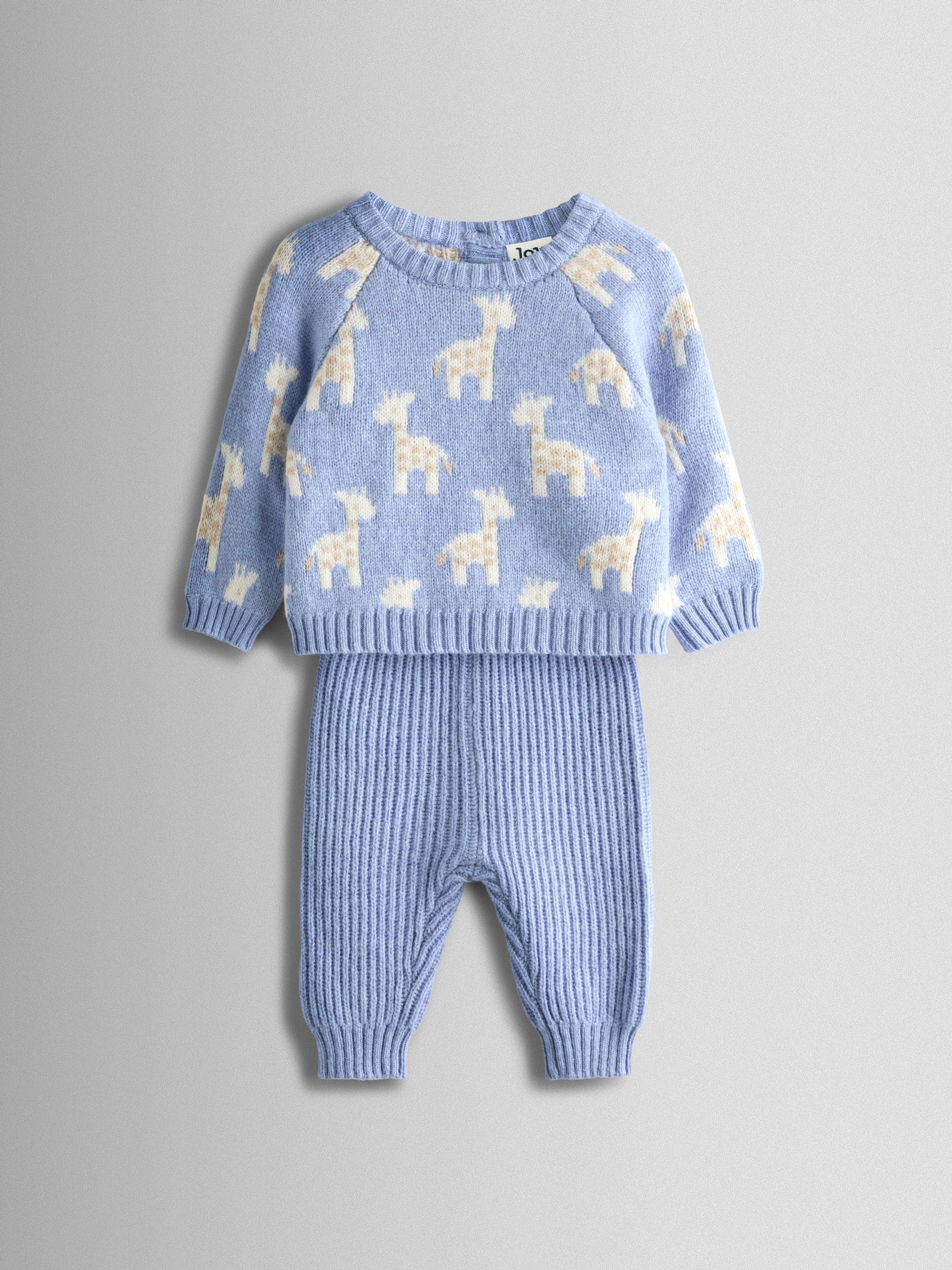 Blue Knit Top & Bottom Set - Image 1 of 6 Blue Knit Top & Bottom Set - Image 1 of 6