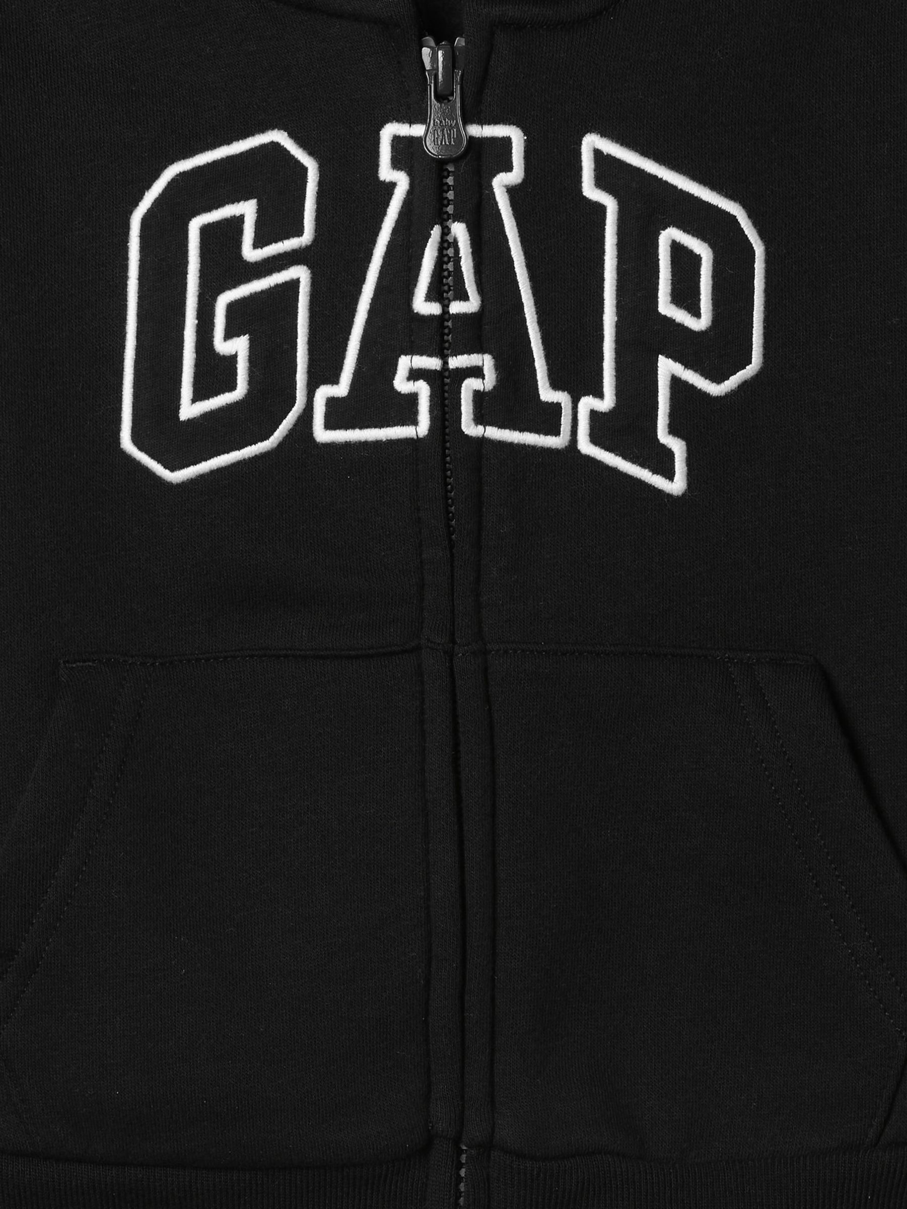 Black & White Zip Up Logo Fleece-Lined Hoodie (6mths-5yrs) - Image 3 of 3