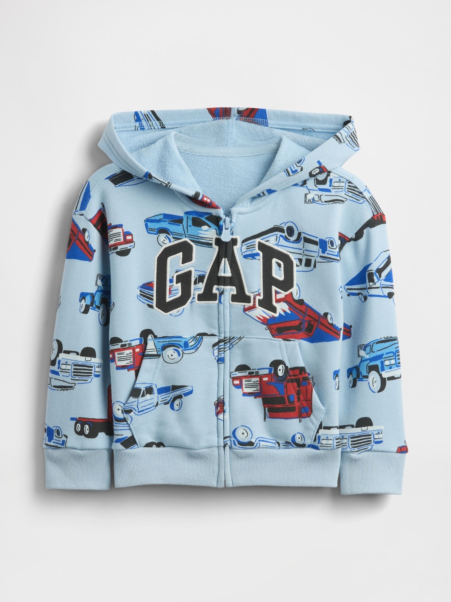Light Blue Truck Relaxed Logo Zip Hoodie (6mths-5yrs) - Image 1 of 3