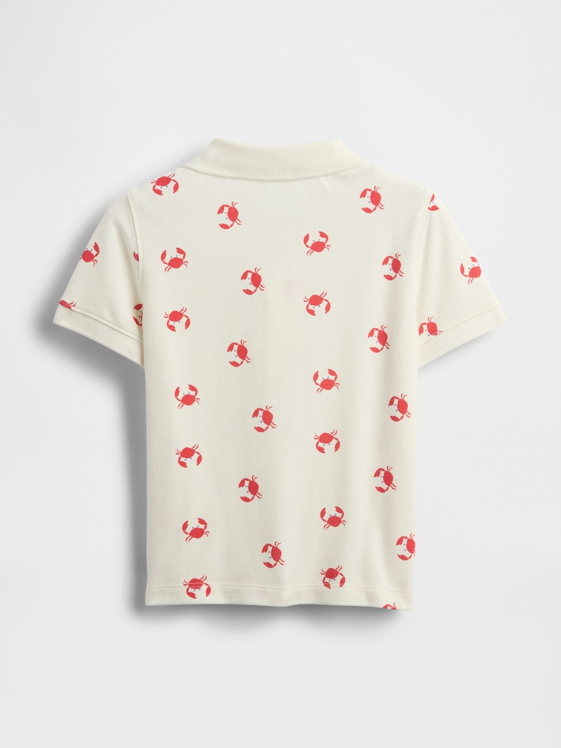 White Crab Print Brannan Bear Short Sleeve Pique Polo Shirt (6mths-5yrs) - Image 2 of 3