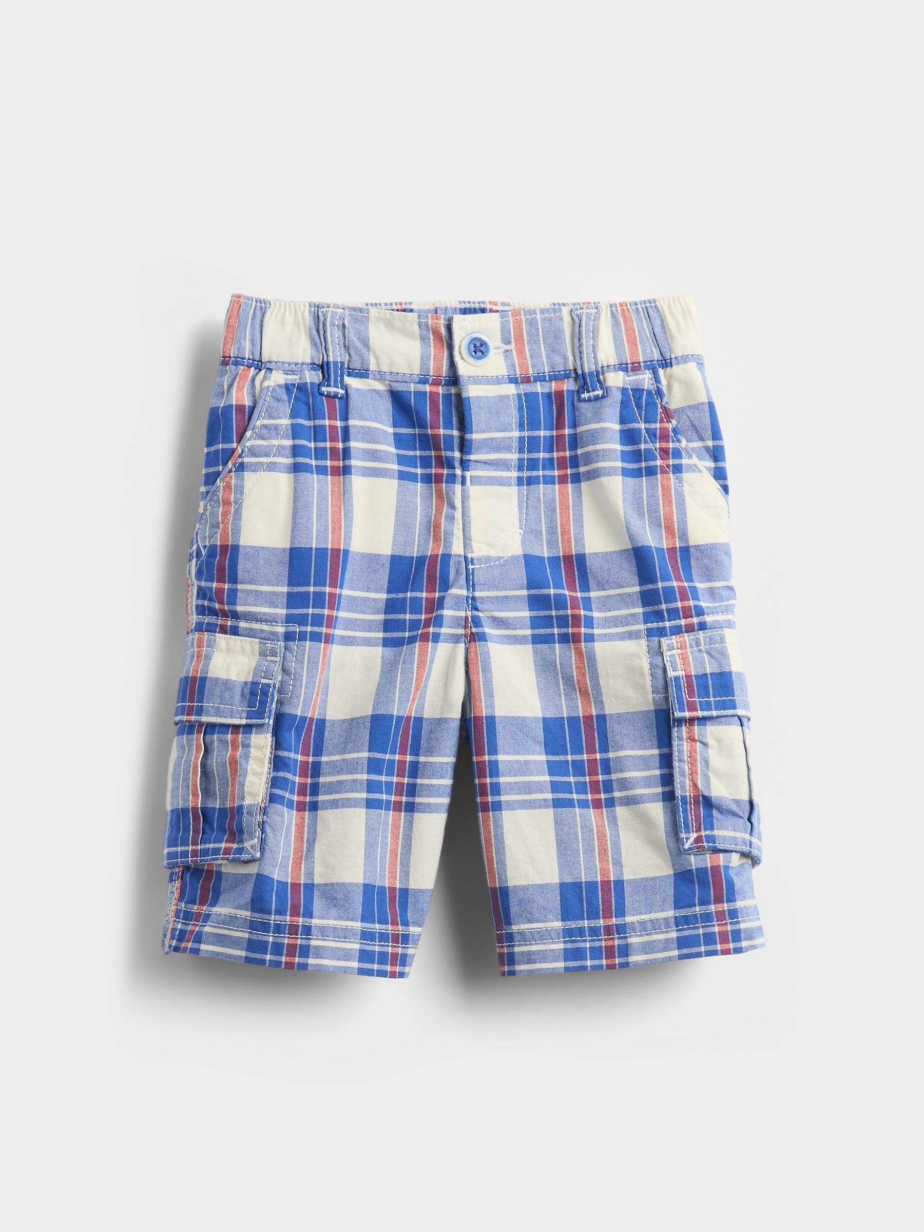 Blue Check Pull On Cargo Shorts (6mths-5yrs) - Image 1 of 3