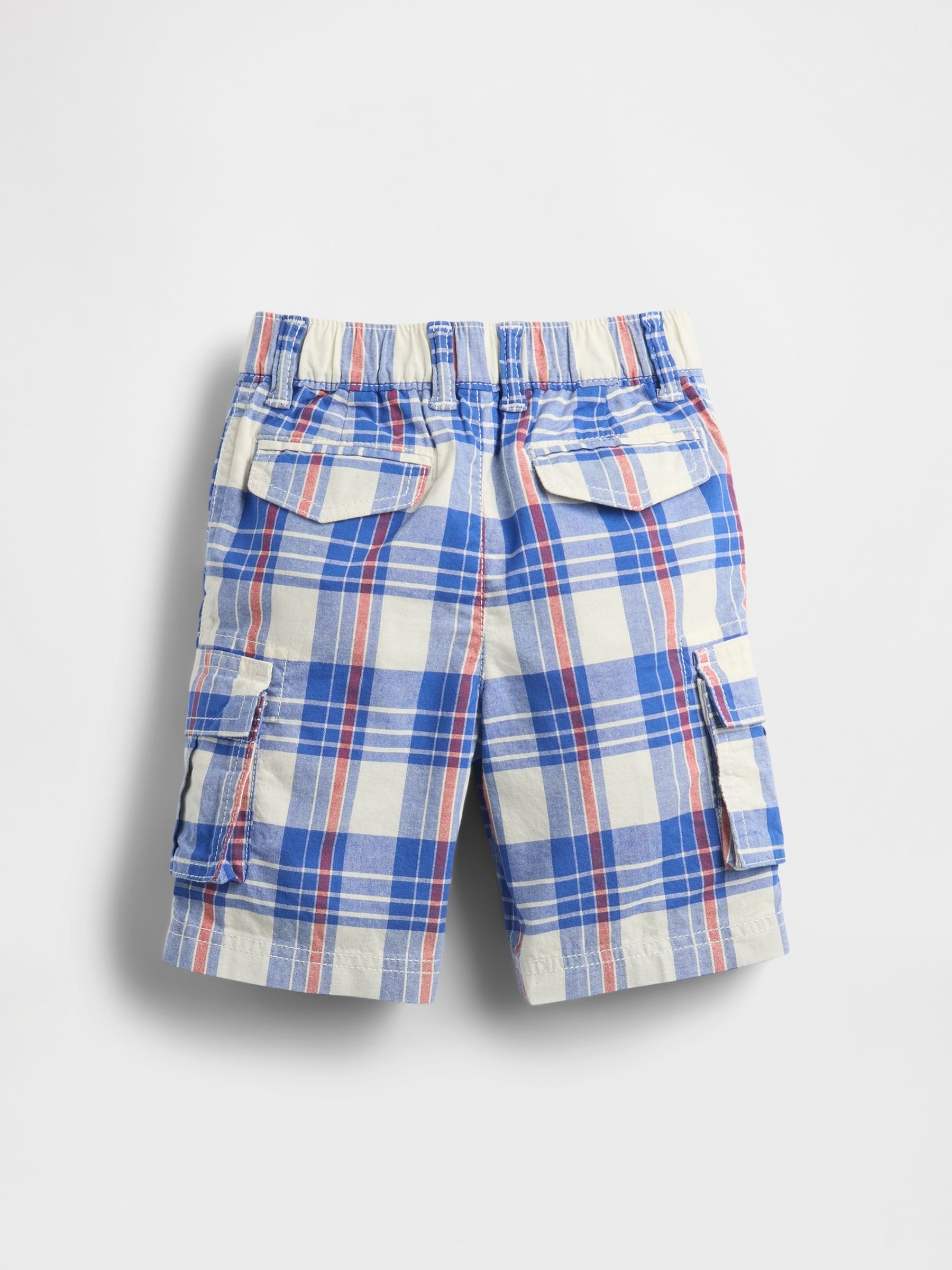 Blue Check Pull On Cargo Shorts (6mths-5yrs) - Image 2 of 3