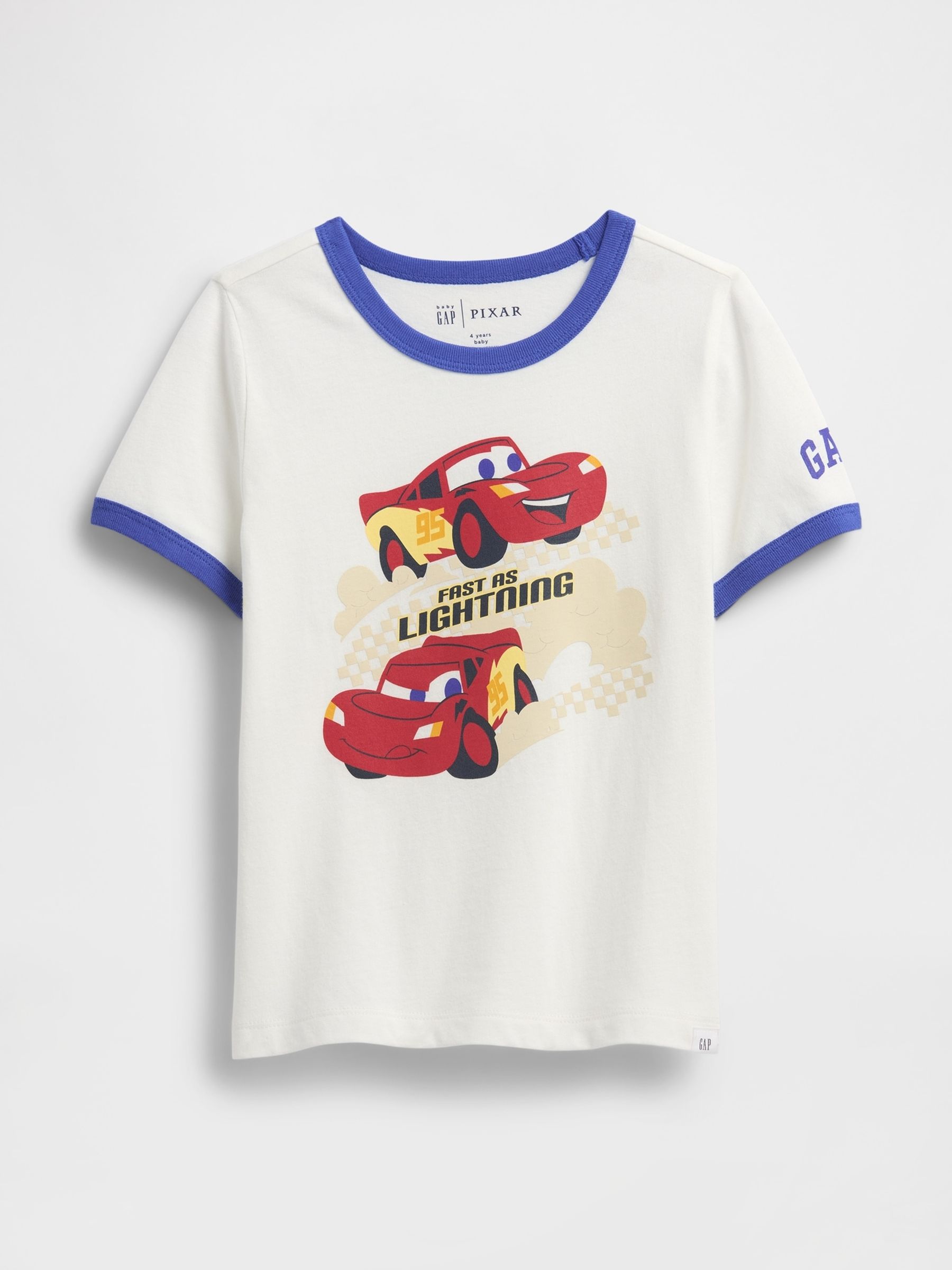 White/Blue Cars Disney Relaxed Graphic Short Sleeve T-Shirt (6mths-5yrs) - Image 1 of 3