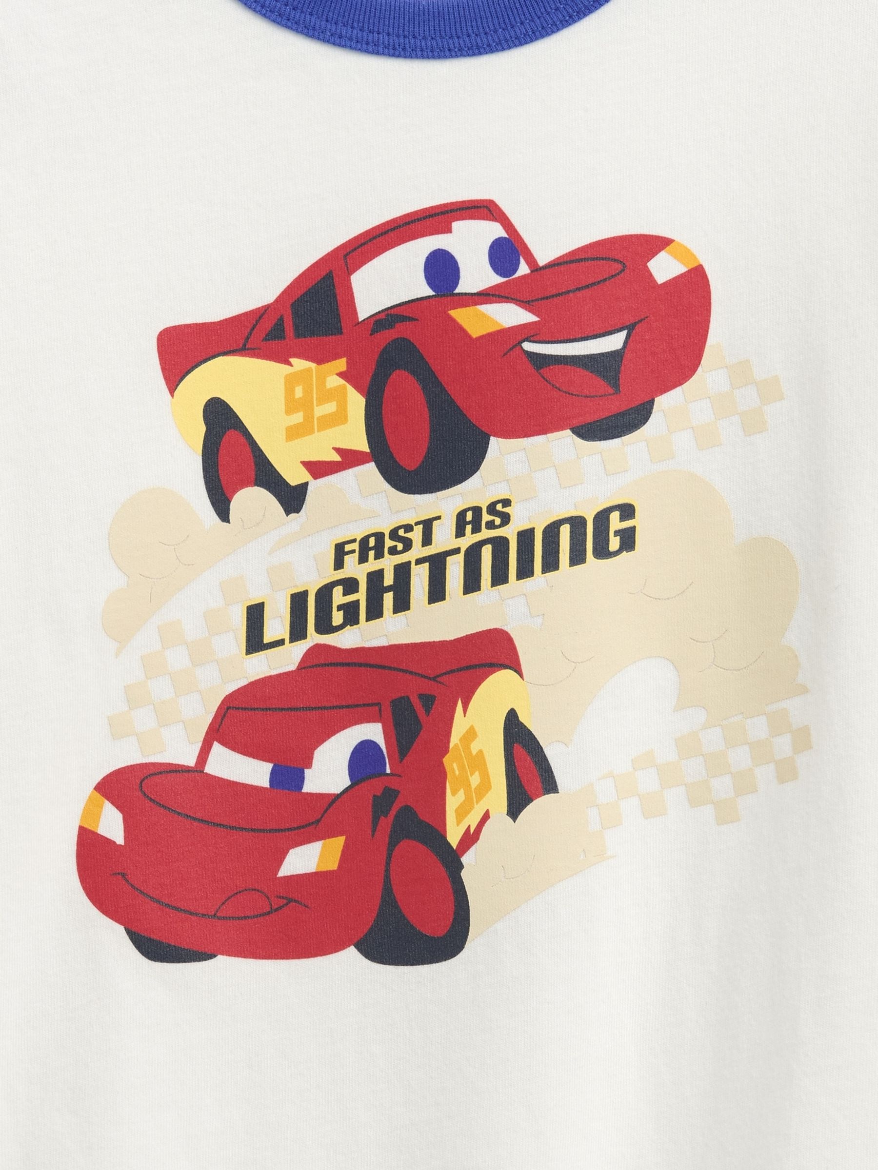 White/Blue Cars Disney Relaxed Graphic Short Sleeve T-Shirt (6mths-5yrs) - Image 3 of 3