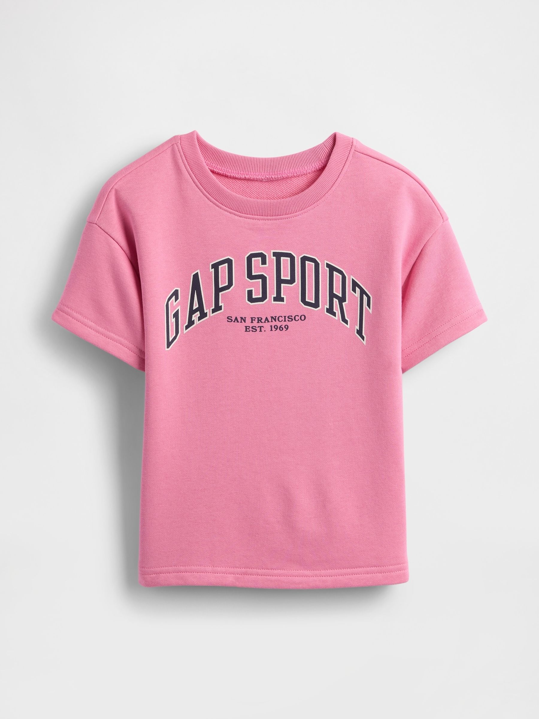 Pink Logo Terry Crew Neck T-Shirt (6mths-5yrs) - Image 1 of 2