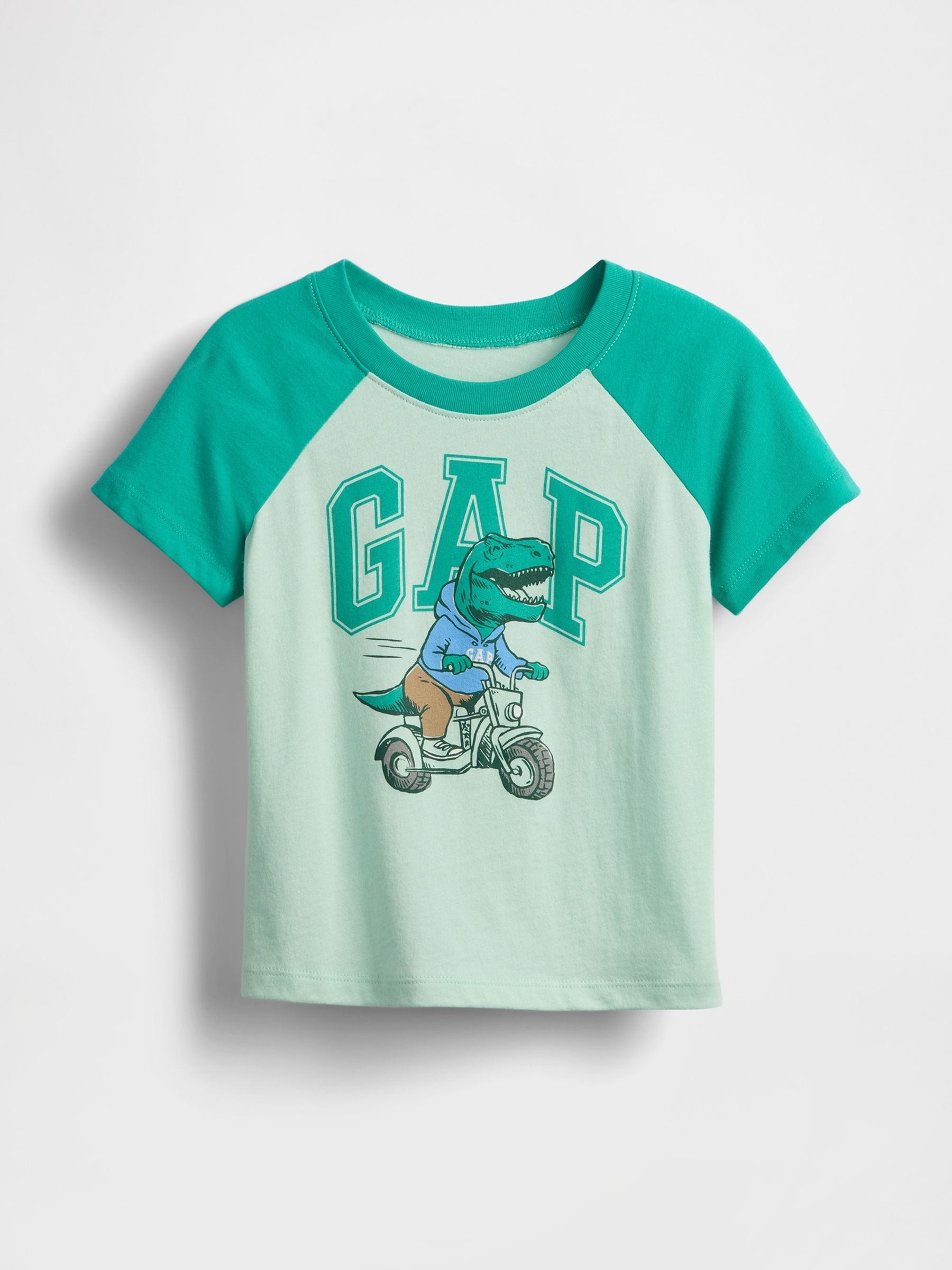 Green Dinosaur Logo Colourblock T-Shirt (6mths-5yrs) - Image 1 of 2
