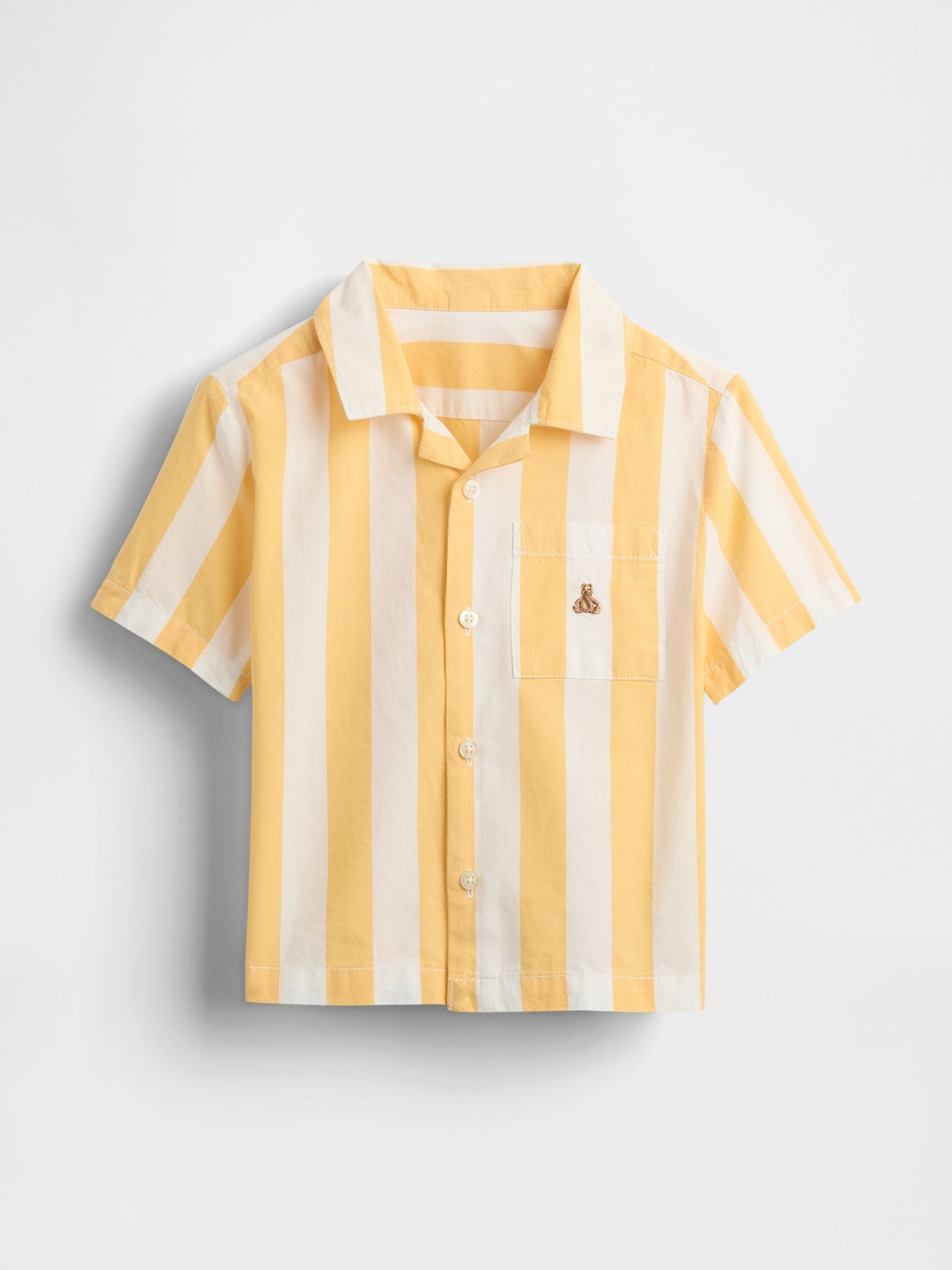 Orange Stripe Organic Cotton Cabana Shirt (6mths-5yrs) - Image 2 of 3
