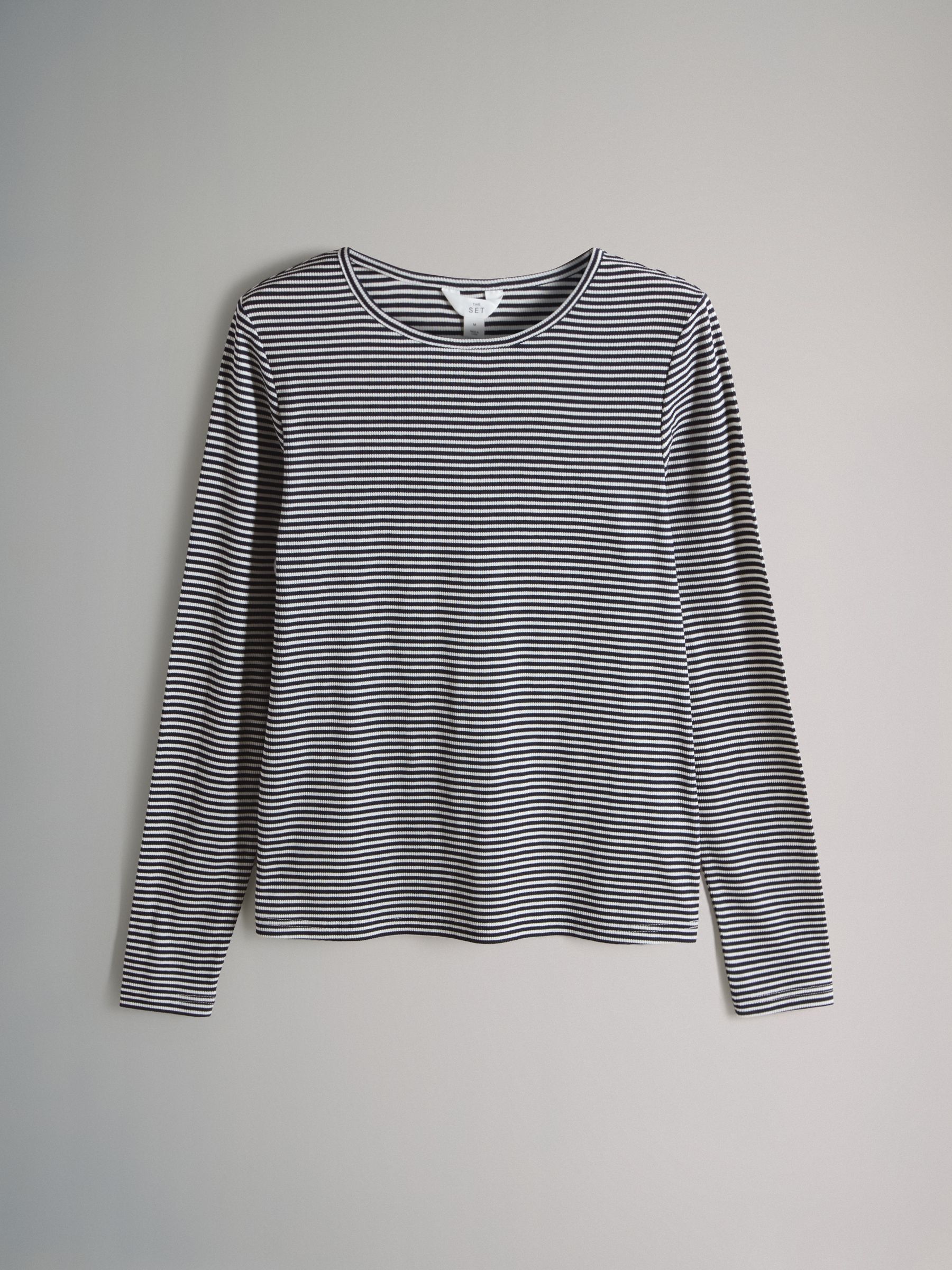 Baby Pink/Stripe - 2 Pack Soft Touch Ribbed Long Sleeve Leg Pyjamas - Image 3 of 7
