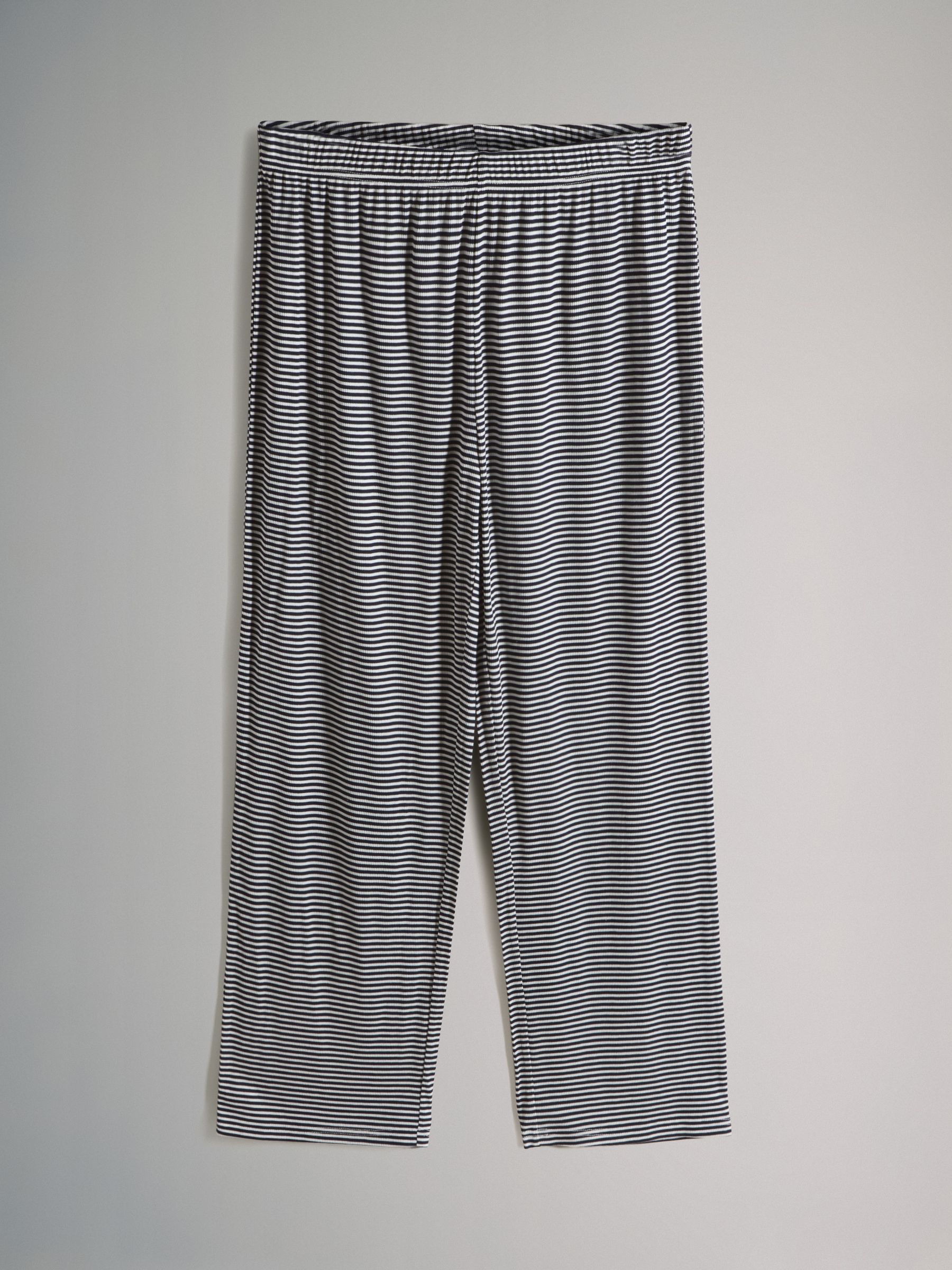 Baby Pink/Stripe - 2 Pack Soft Touch Ribbed Long Sleeve Leg Pyjamas - Image 4 of 7